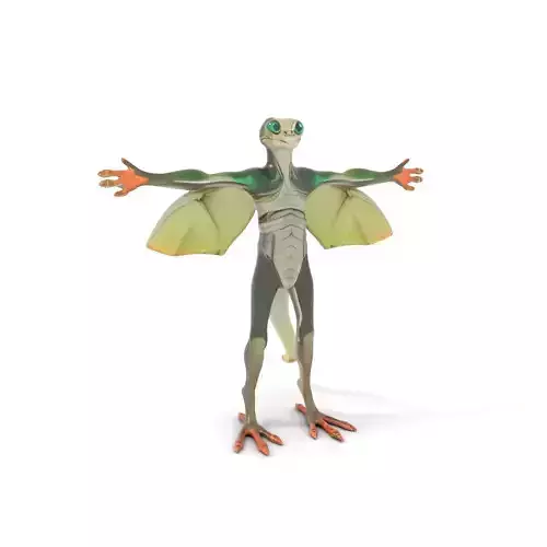 Flying Reptile Creature Model Pack with Dynamic Wings Low-poly 3D model