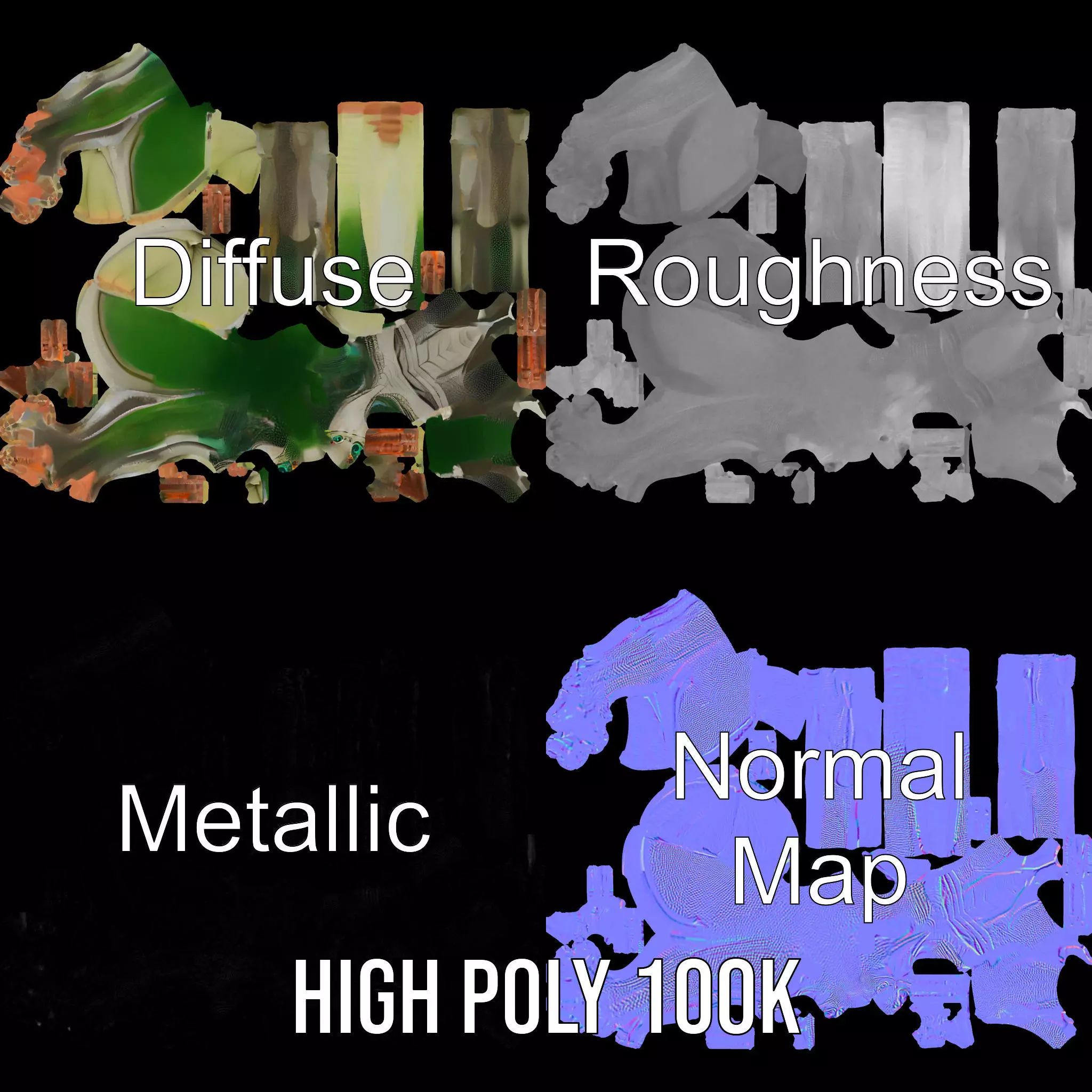 Flying Reptile Creature Model Pack with Dynamic Wings Low-poly 3D model_3