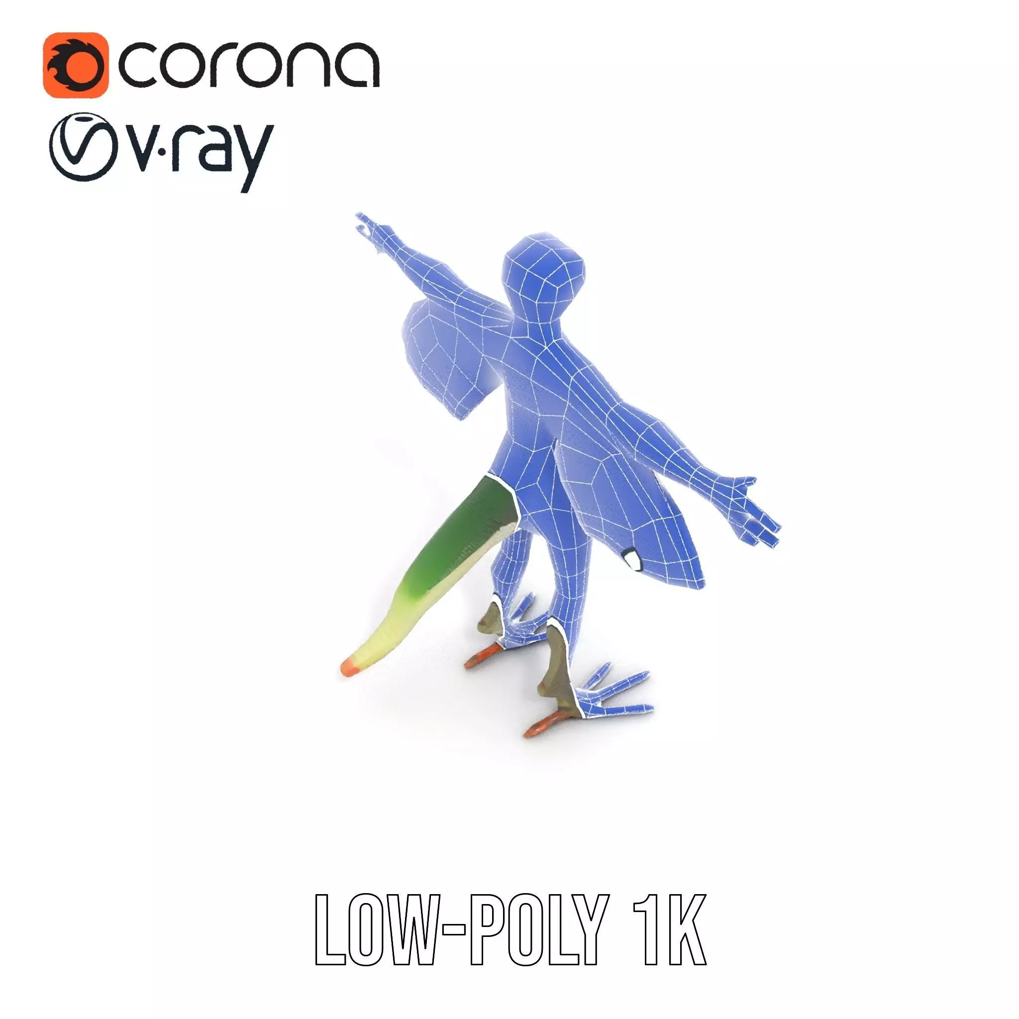 Flying Reptile Creature Model Pack with Dynamic Wings Low-poly 3D model_22