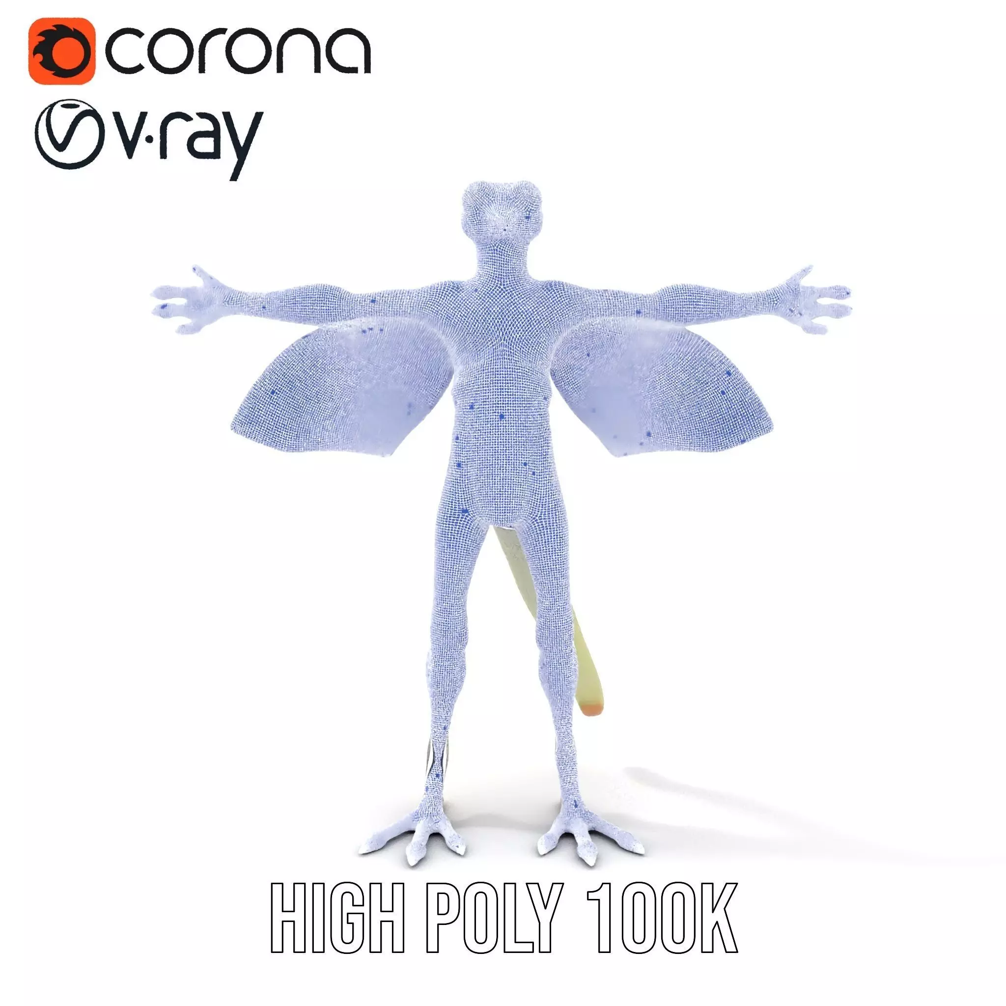 Flying Reptile Creature Model Pack with Dynamic Wings Low-poly 3D model_29