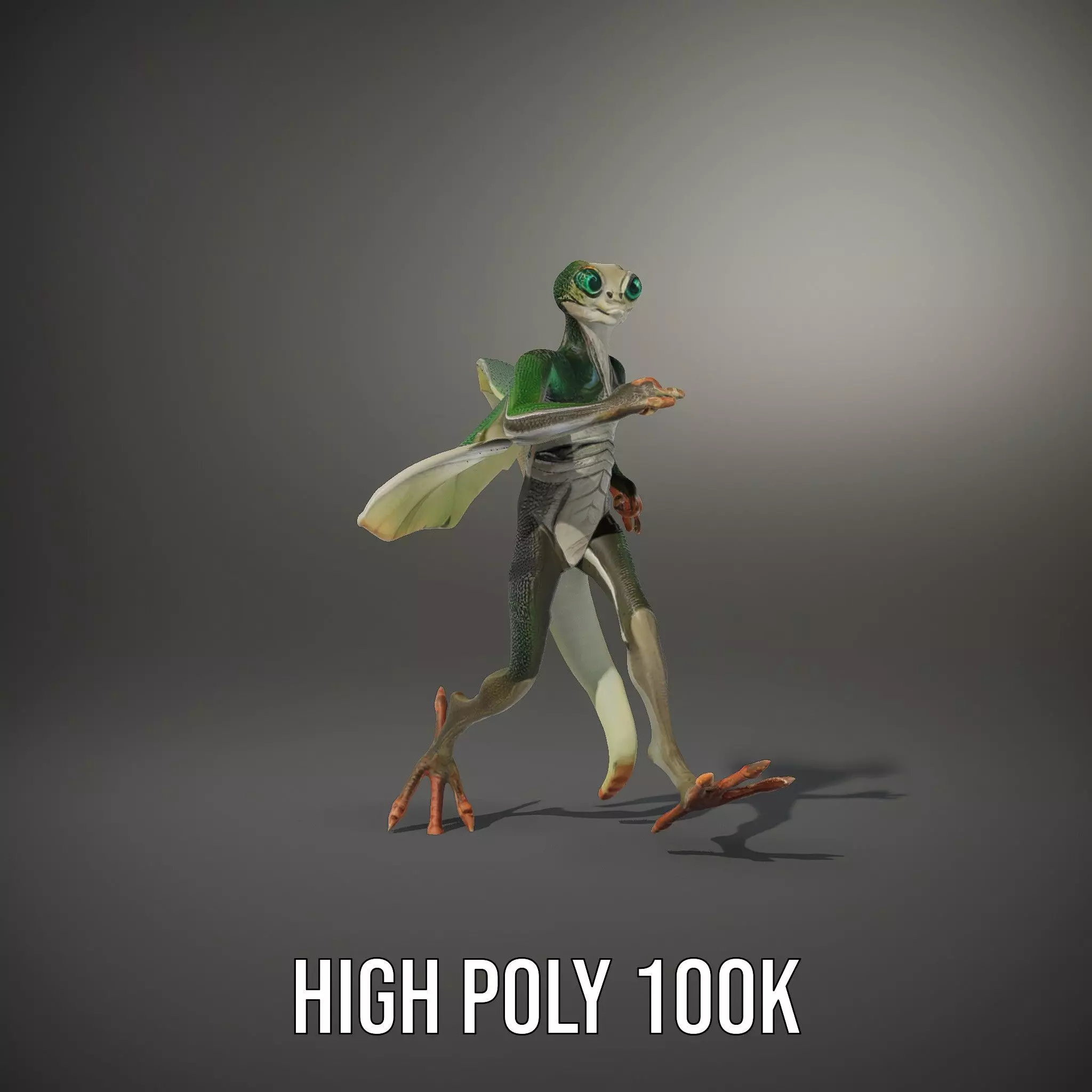 Flying Reptile Creature Model Pack with Dynamic Wings Low-poly 3D model_14