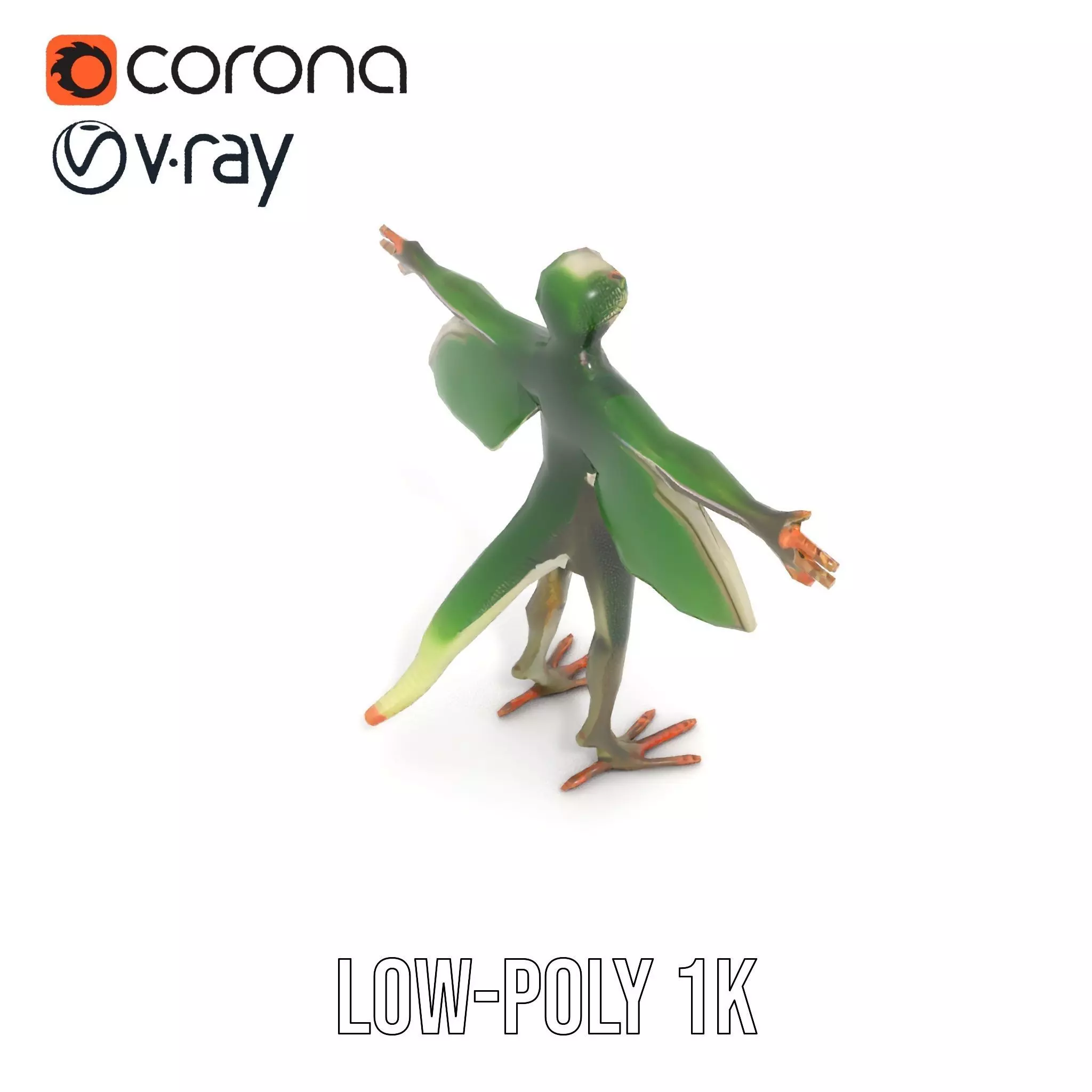 Flying Reptile Creature Model Pack with Dynamic Wings Low-poly 3D model_7