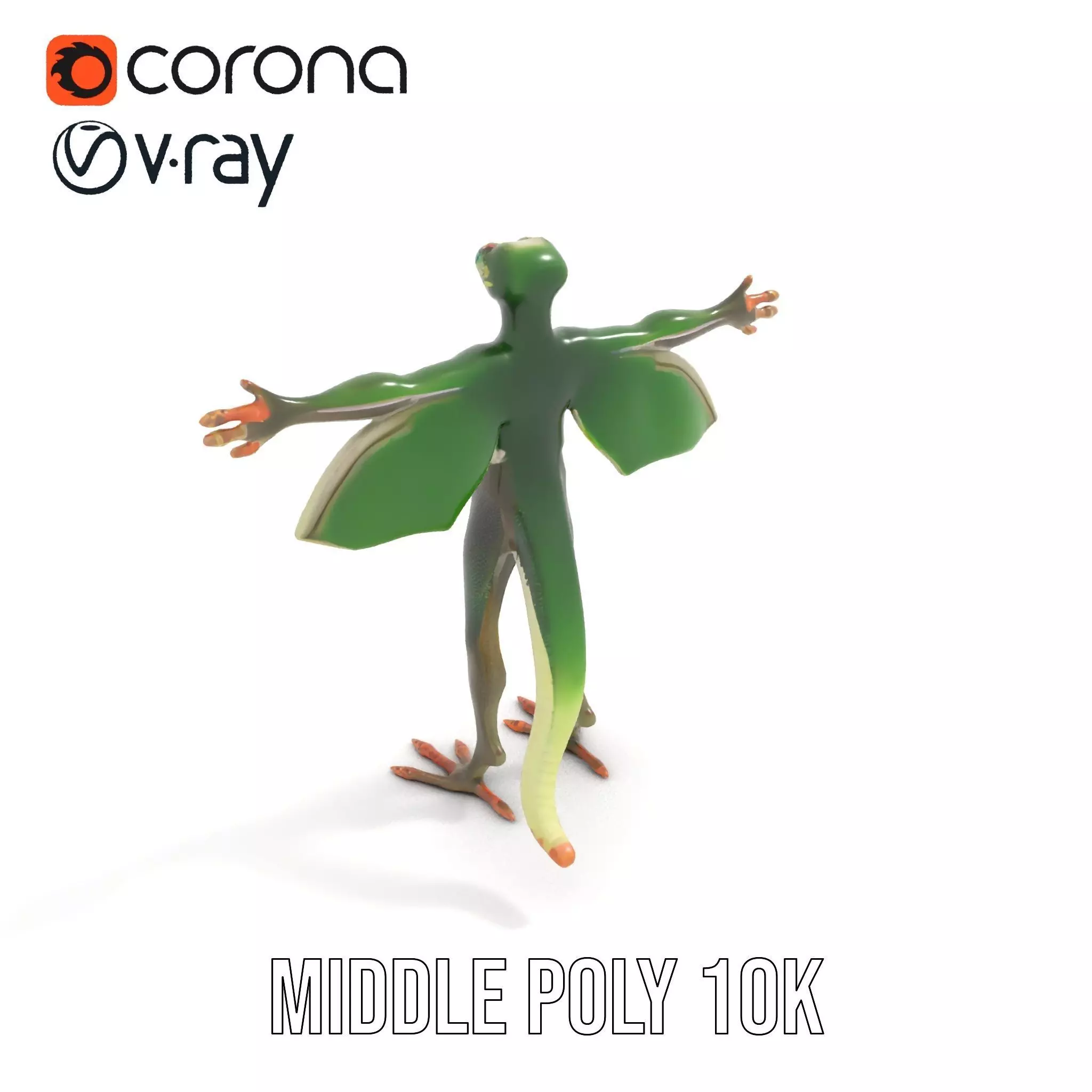 Flying Reptile Creature Model Pack with Dynamic Wings Low-poly 3D model_9