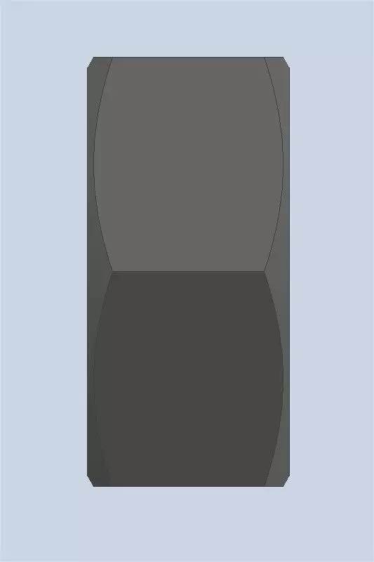 Hexagonal Nut M10 3D model_3