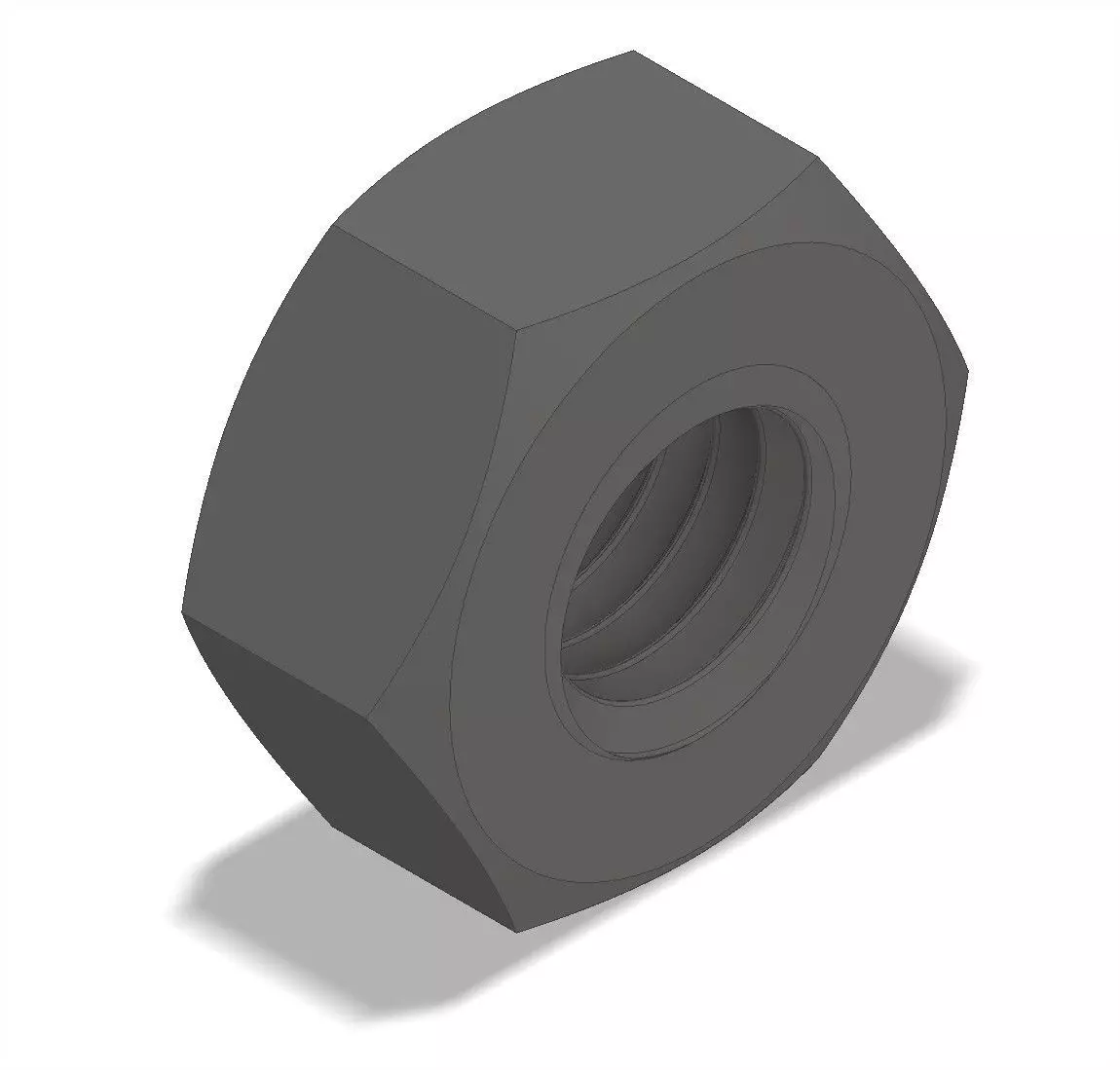 Hexagonal Nut M10 3D model_0