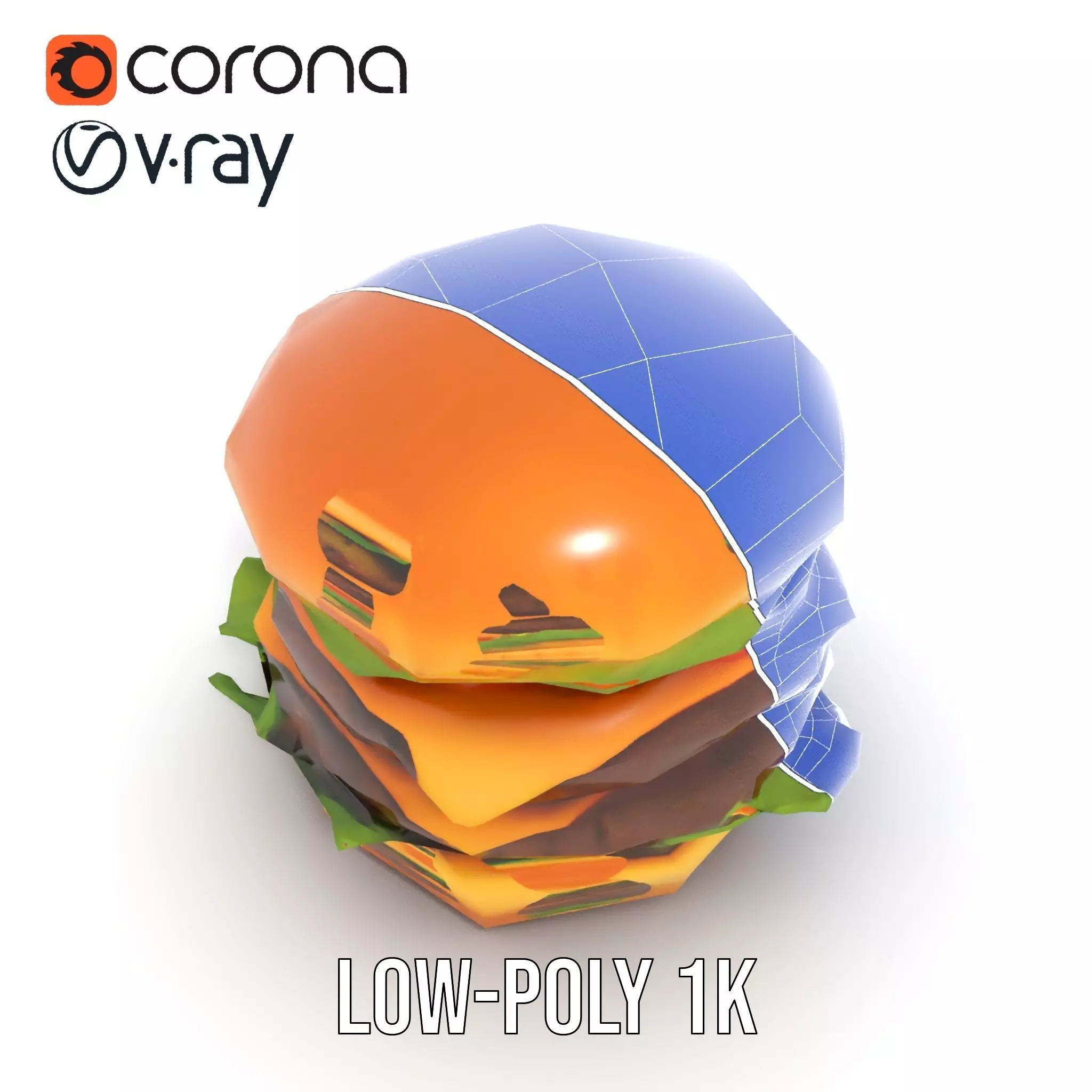 Double Cheeseburger Model Pack Low-poly 3D model_28