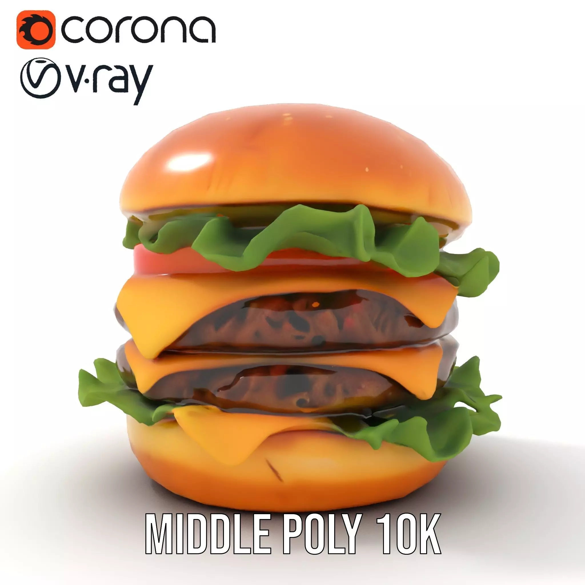 Double Cheeseburger Model Pack Low-poly 3D model_13