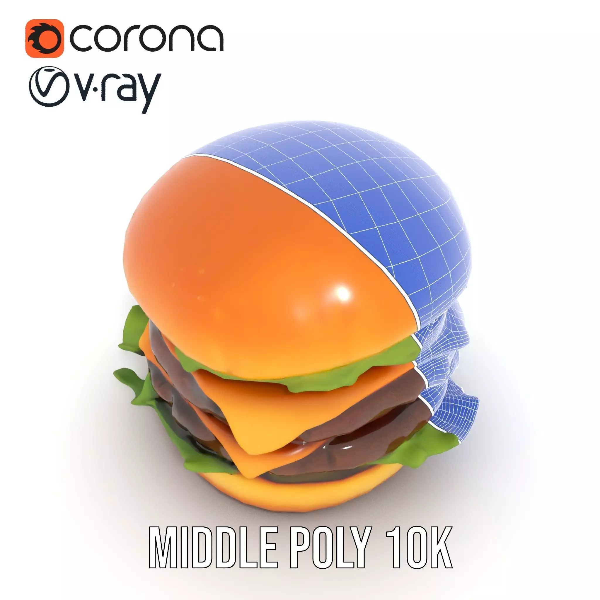 Double Cheeseburger Model Pack Low-poly 3D model_22