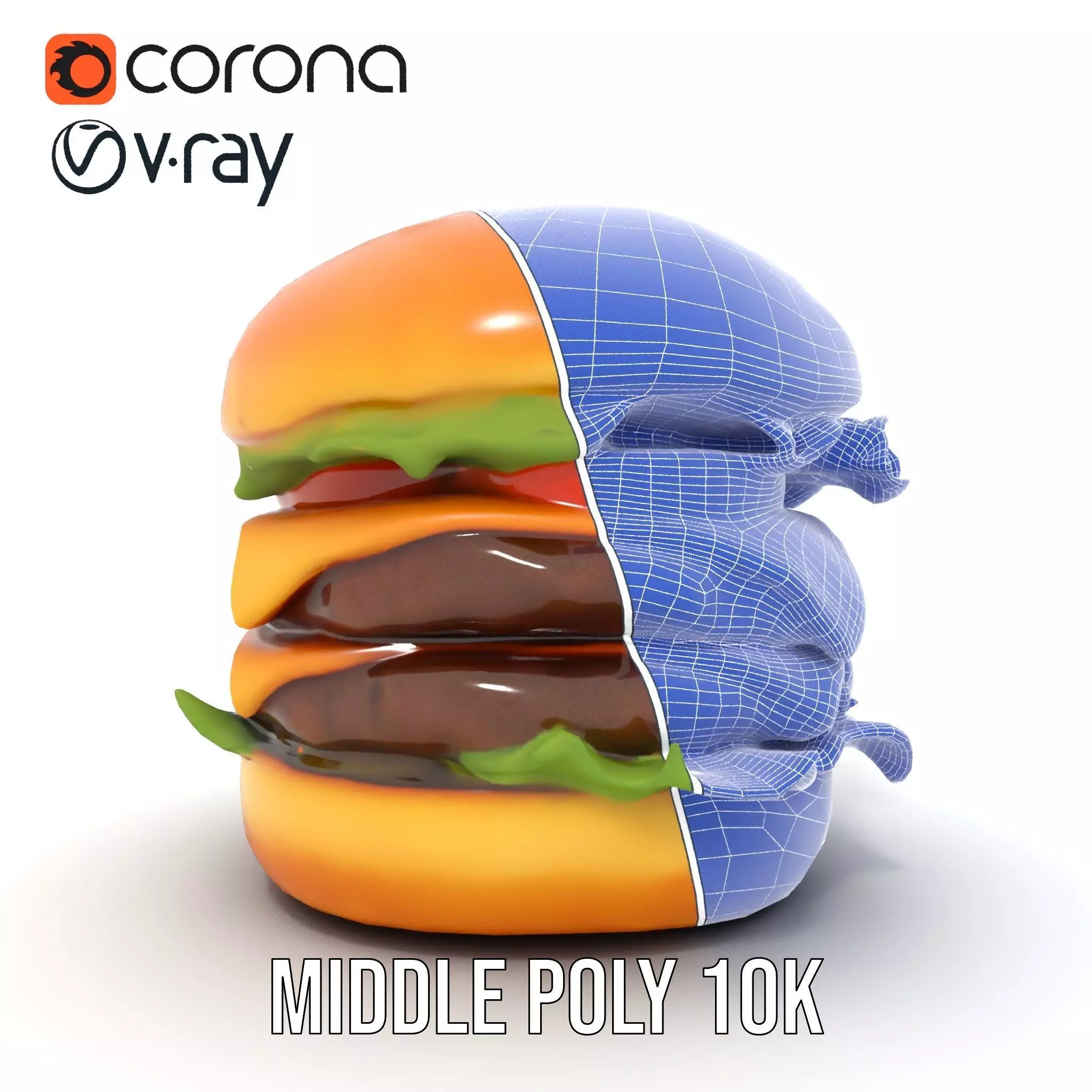 Double Cheeseburger Model Pack Low-poly 3D model_27