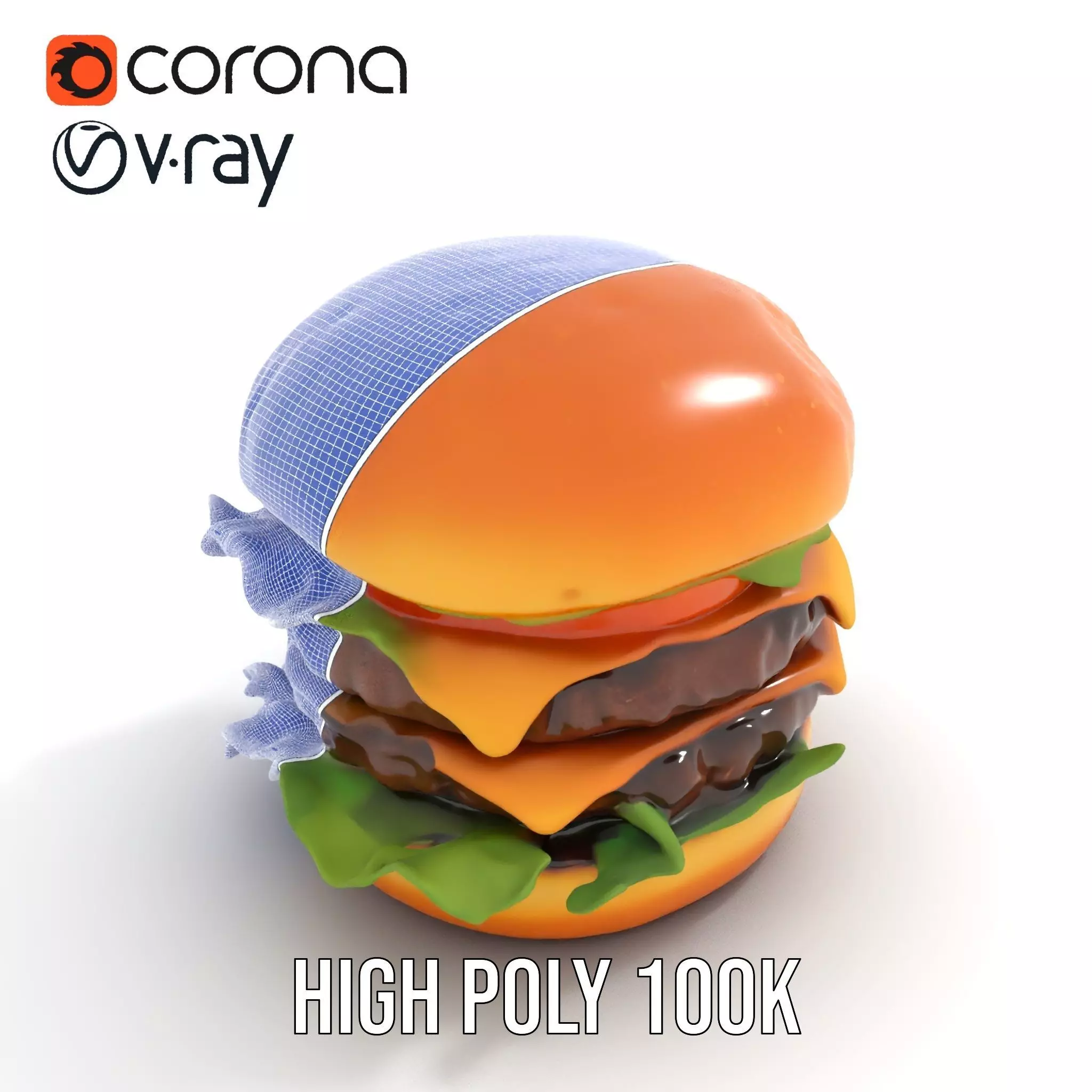 Double Cheeseburger Model Pack Low-poly 3D model_31