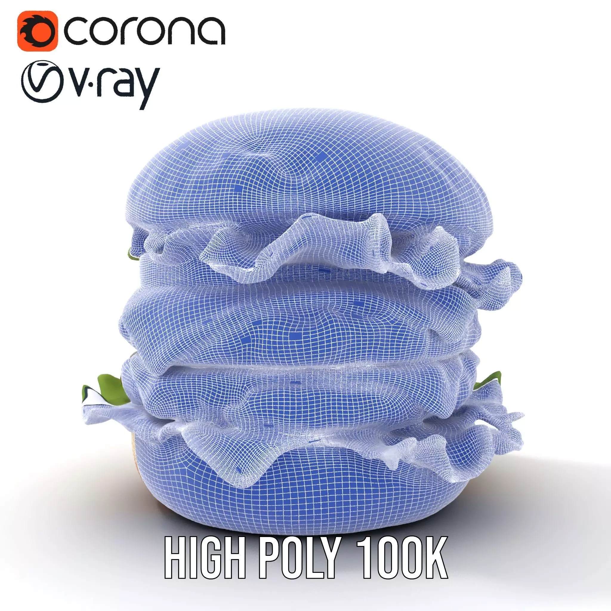 Double Cheeseburger Model Pack Low-poly 3D model_34