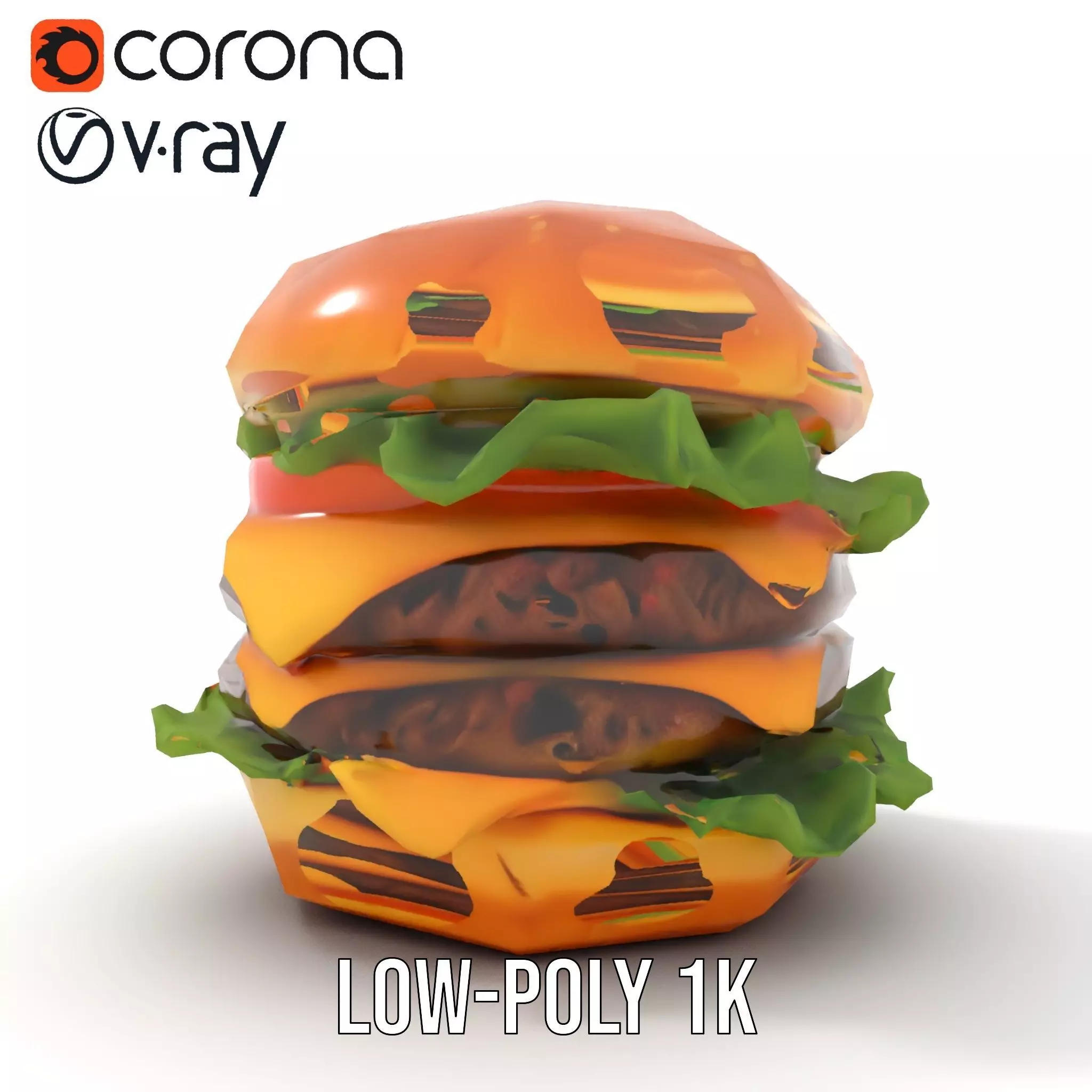 Double Cheeseburger Model Pack Low-poly 3D model_12