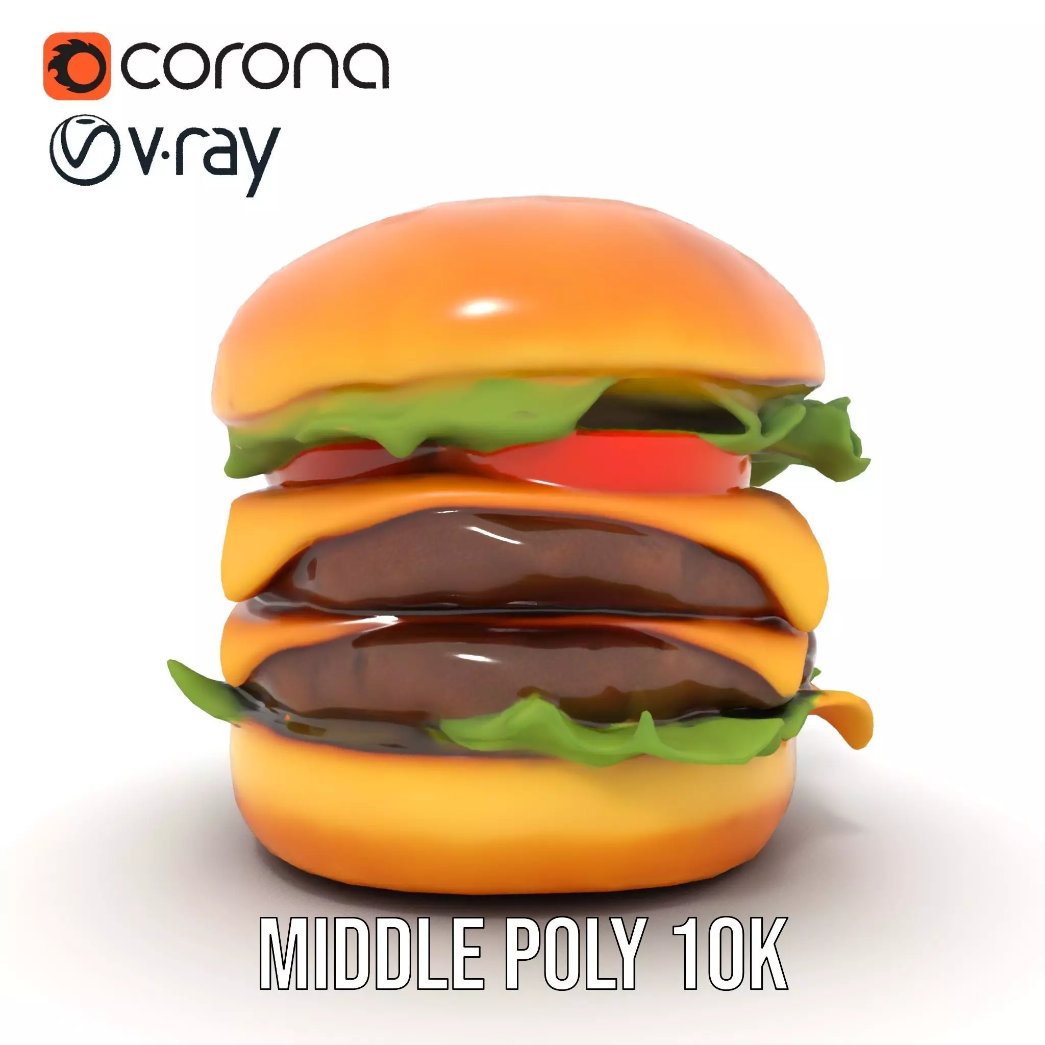 Double Cheeseburger Model Pack Low-poly 3D model_24