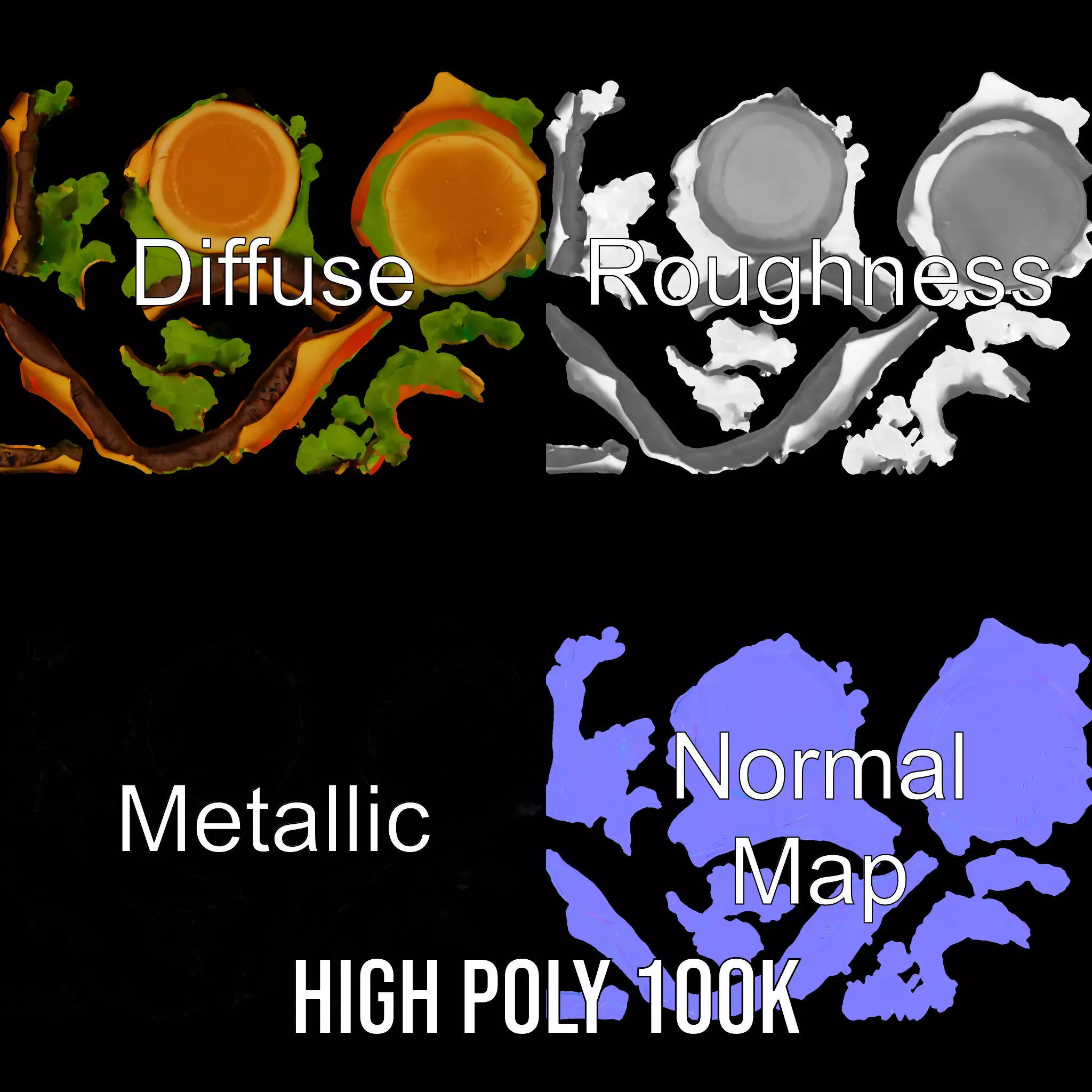 Double Cheeseburger Model Pack Low-poly 3D model_3