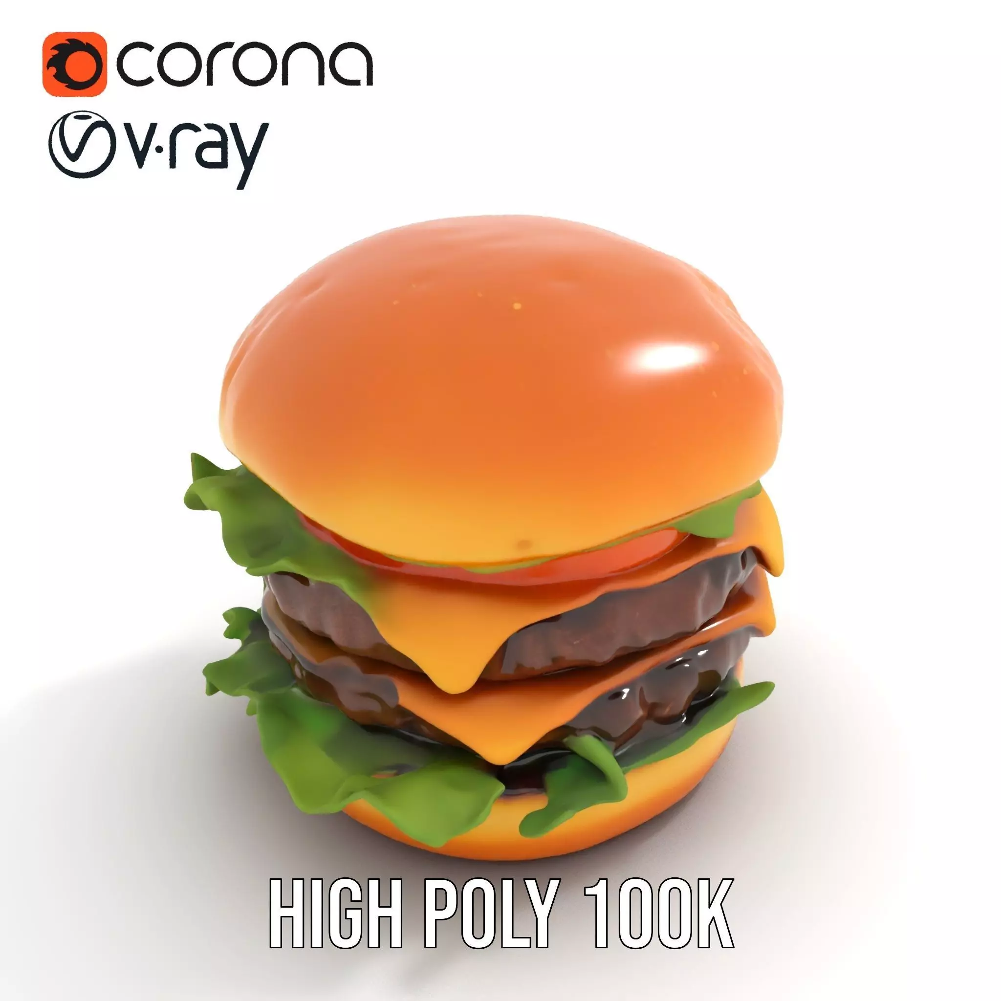 Double Cheeseburger Model Pack Low-poly 3D model_26
