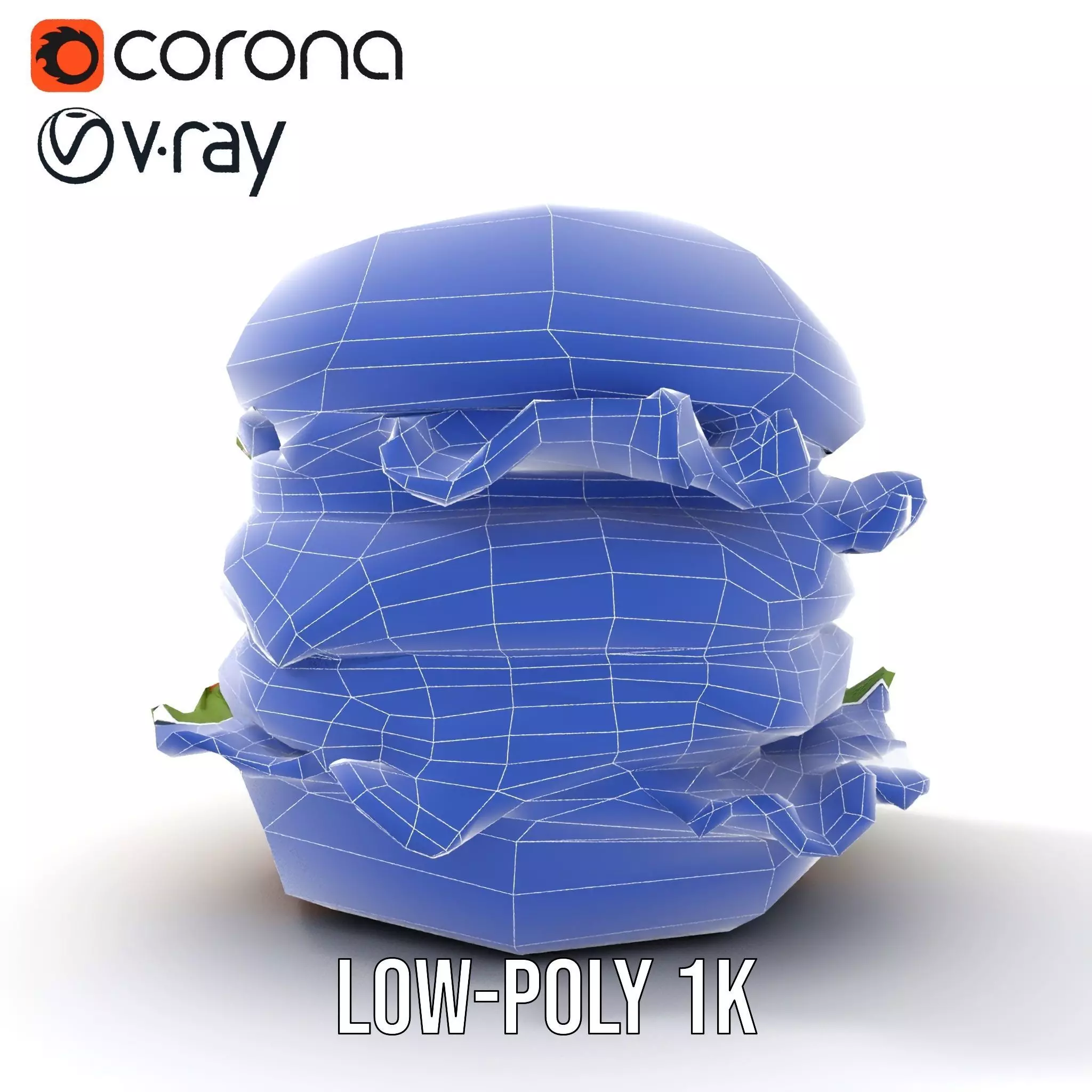 Double Cheeseburger Model Pack Low-poly 3D model_30