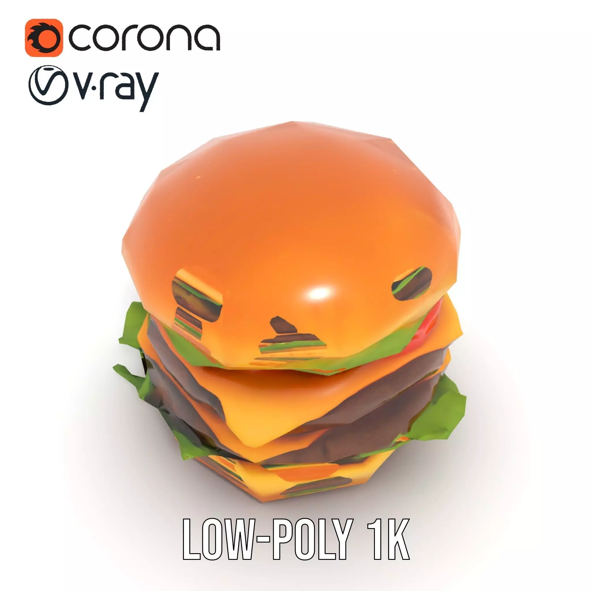 Double Cheeseburger Model Pack Low-poly 3D model_7