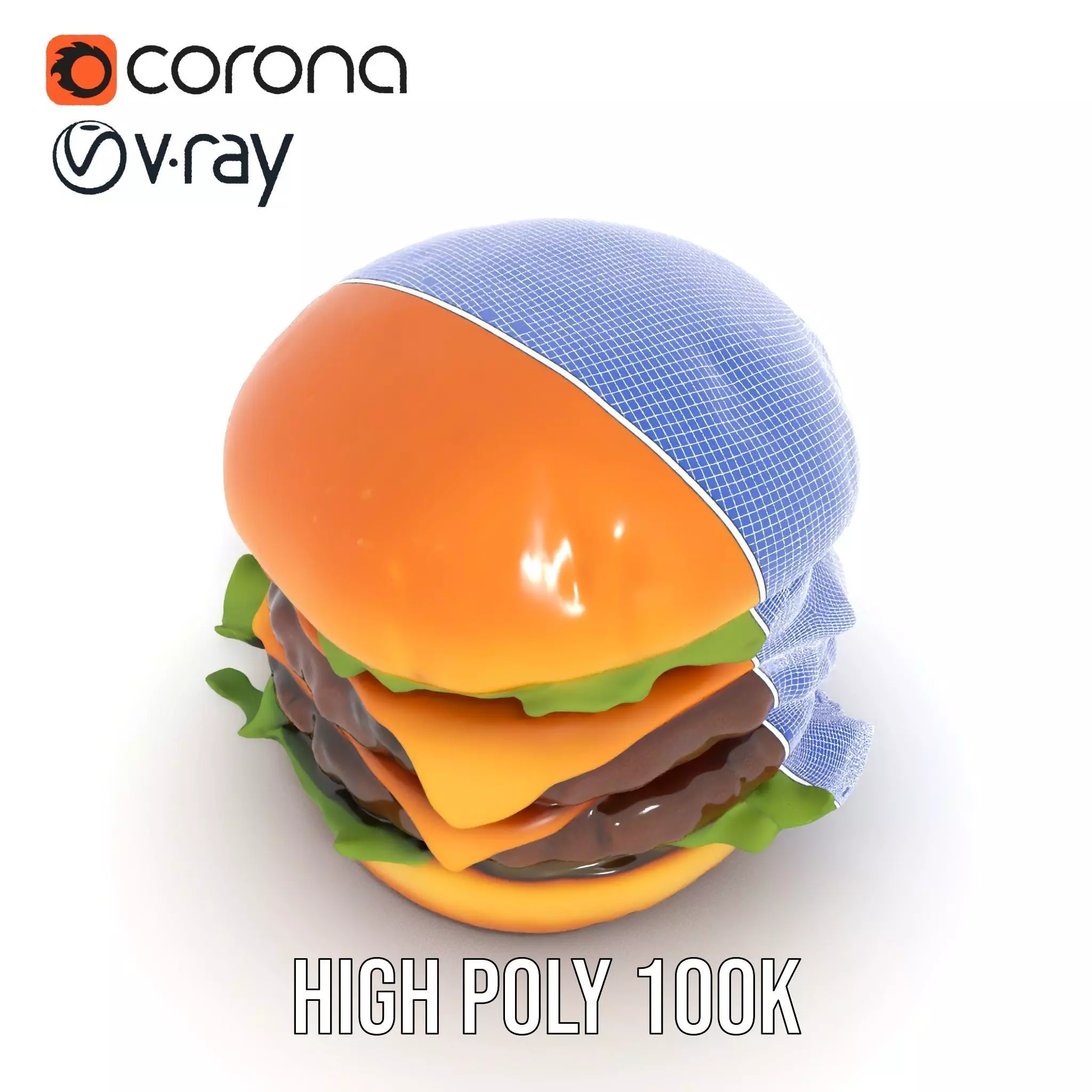 Double Cheeseburger Model Pack Low-poly 3D model_33