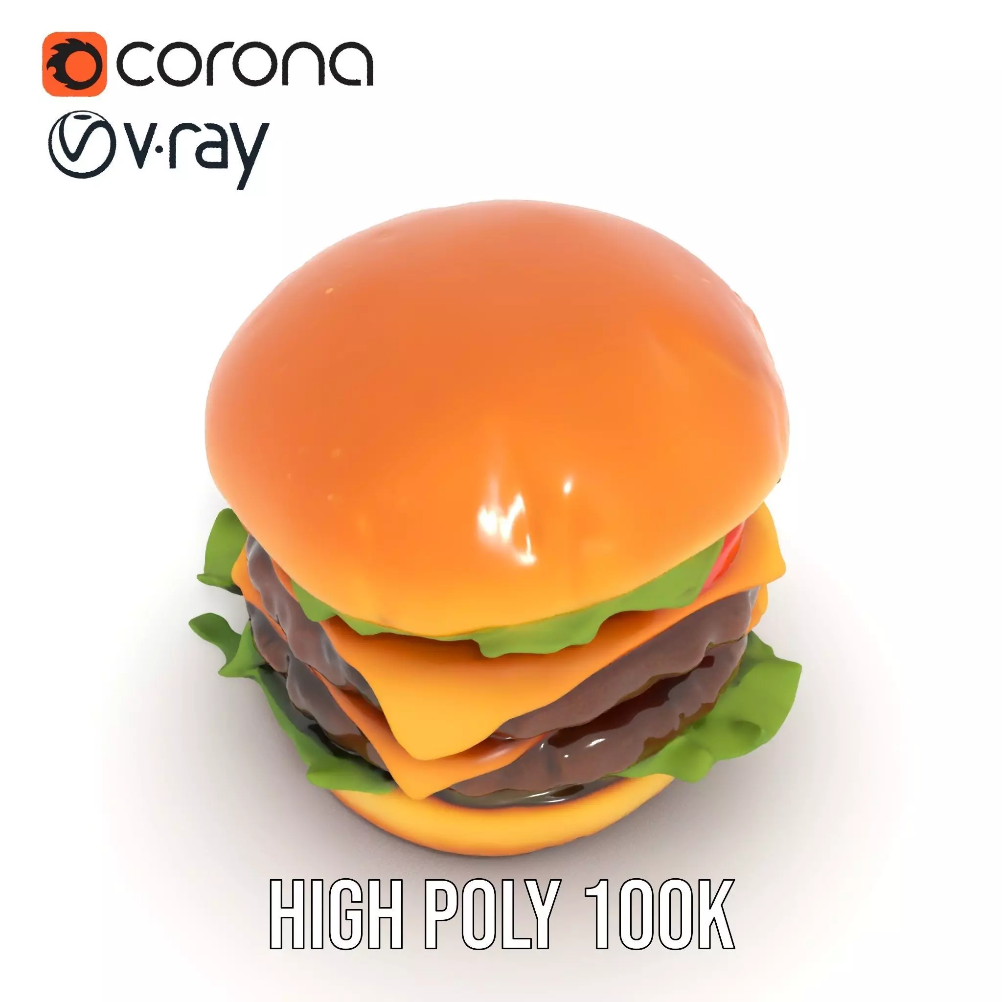Double Cheeseburger Model Pack Low-poly 3D model_15