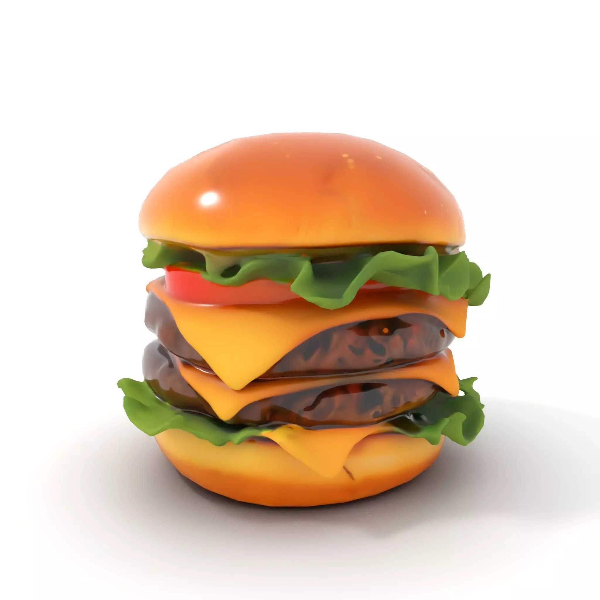 Double Cheeseburger Model Pack Low-poly 3D model_6