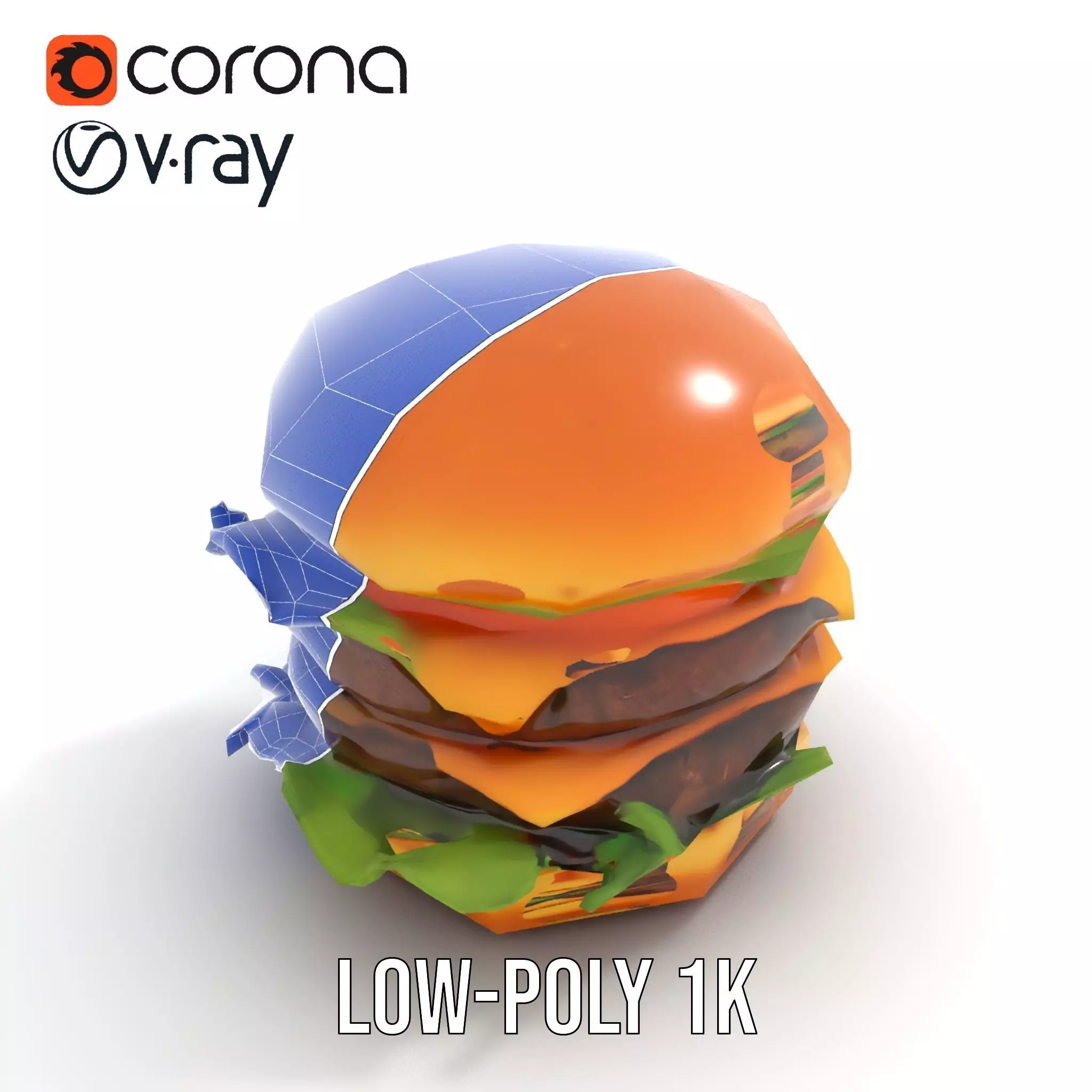 Double Cheeseburger Model Pack Low-poly 3D model_20