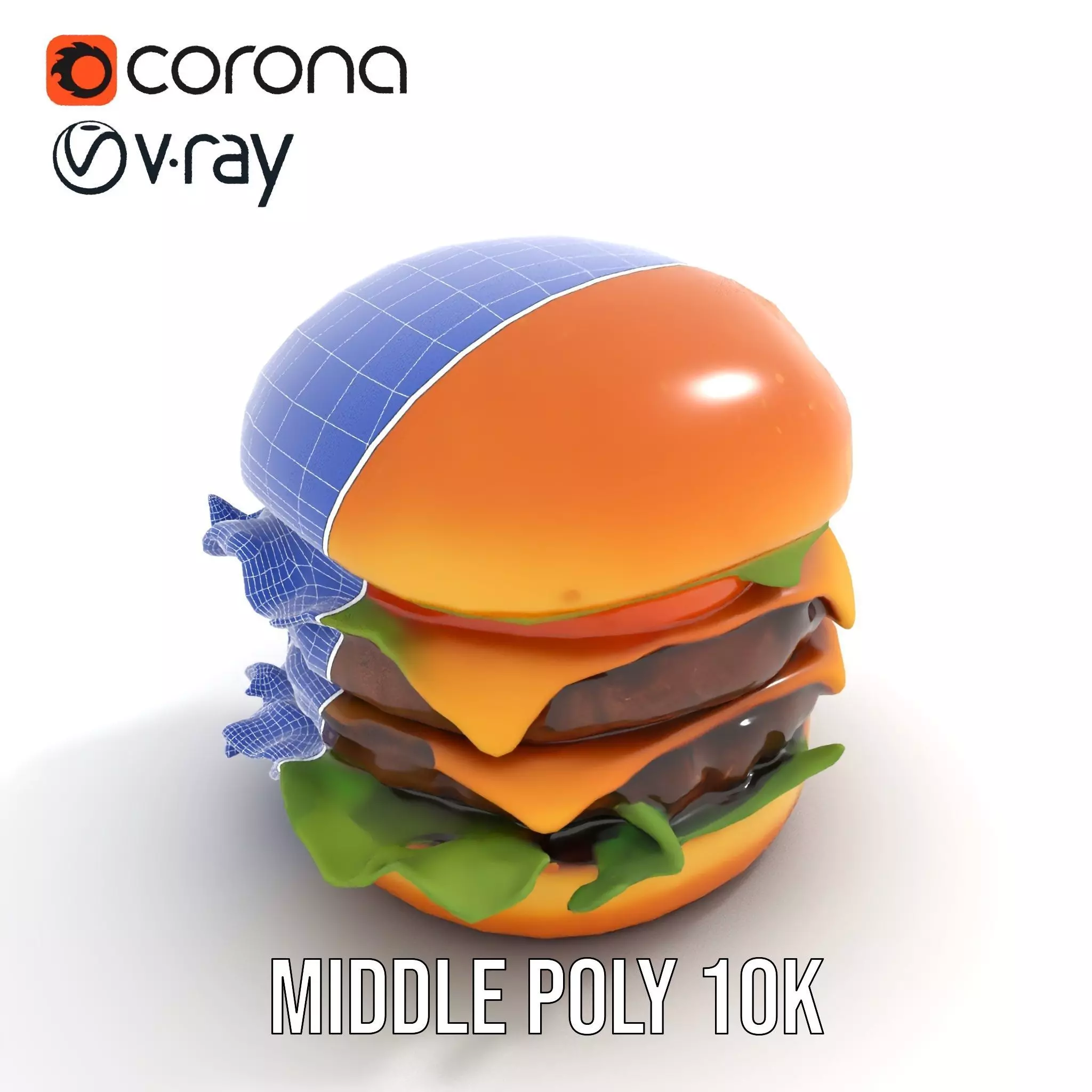 Double Cheeseburger Model Pack Low-poly 3D model_16