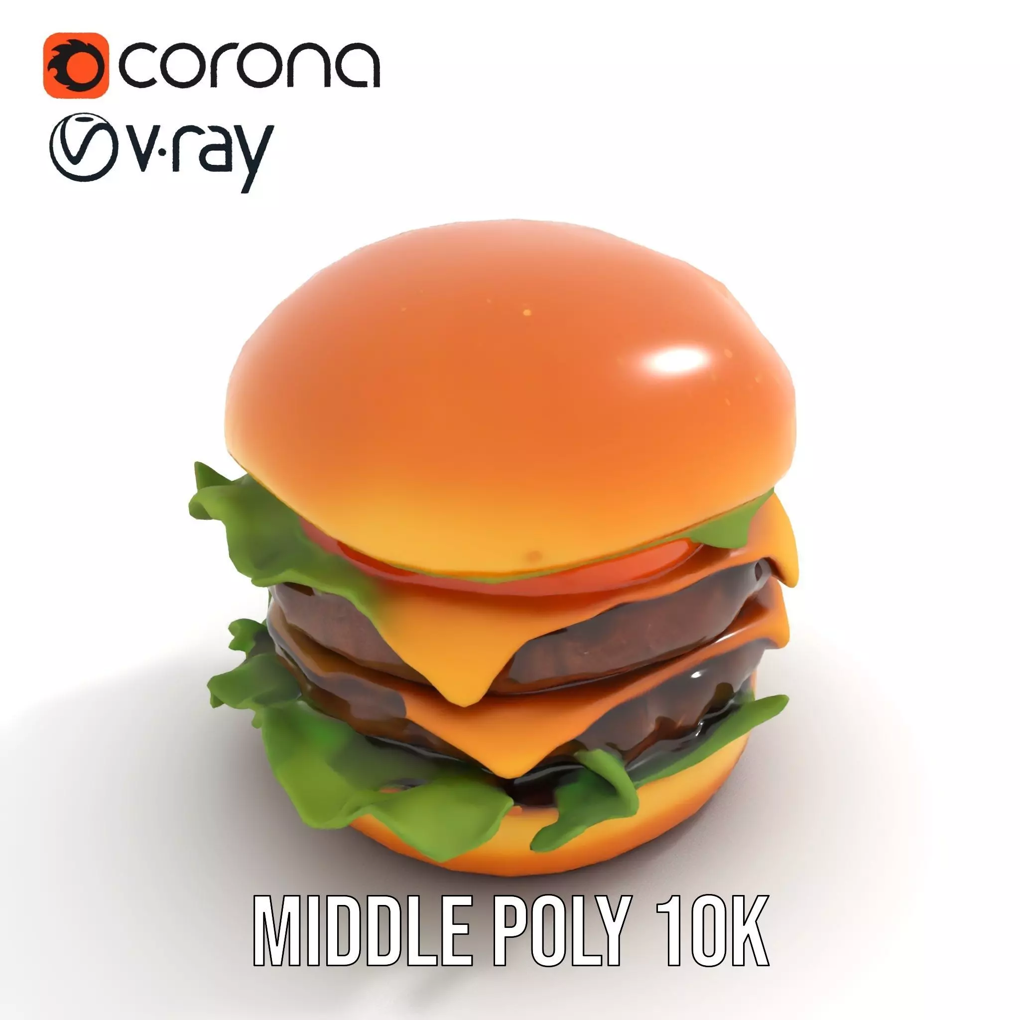 Double Cheeseburger Model Pack Low-poly 3D model_11