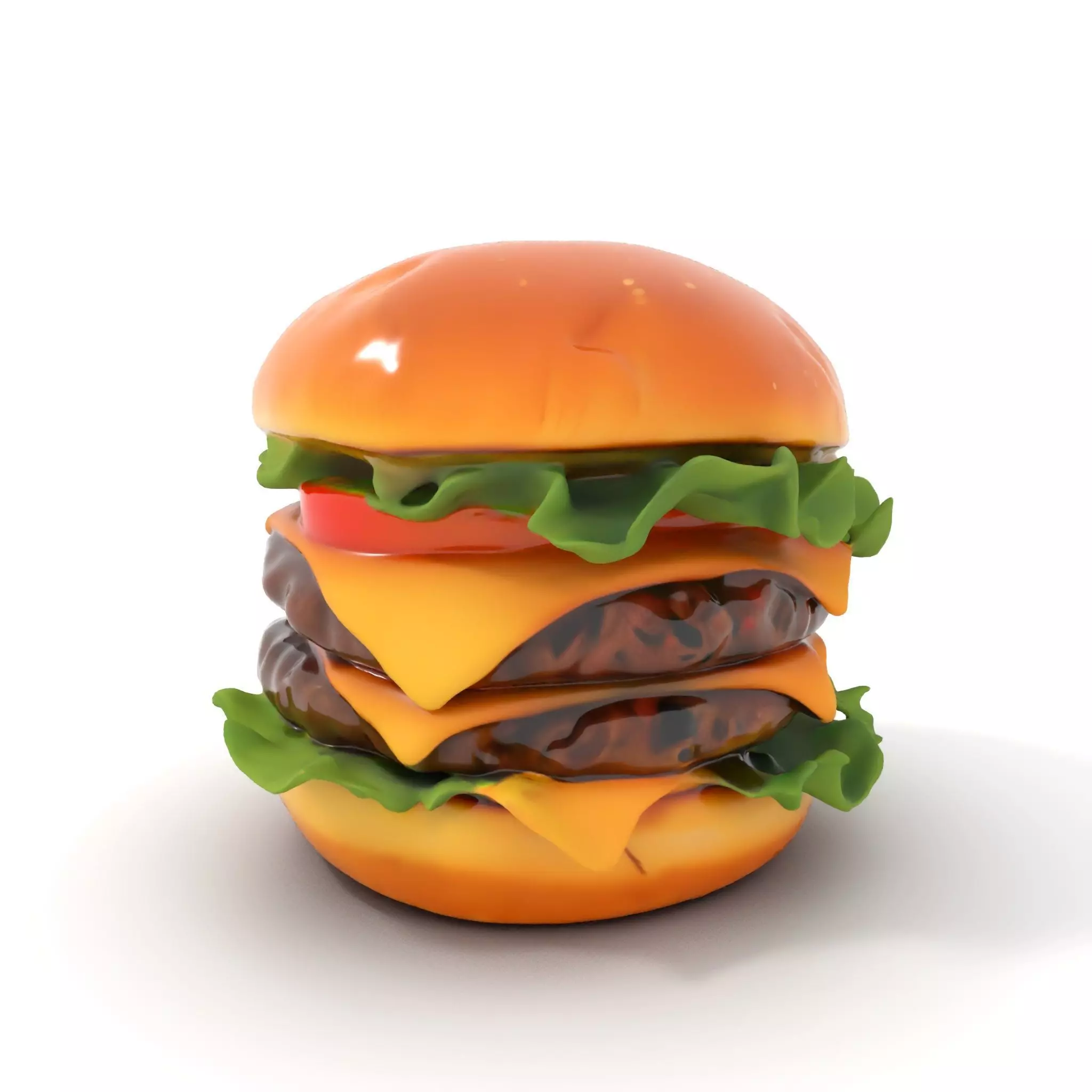 Double Cheeseburger Model Pack Low-poly 3D model_0