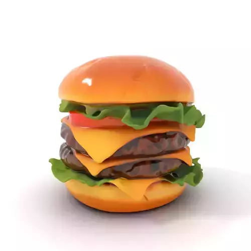 Double Cheeseburger Model Pack Low-poly 3D model