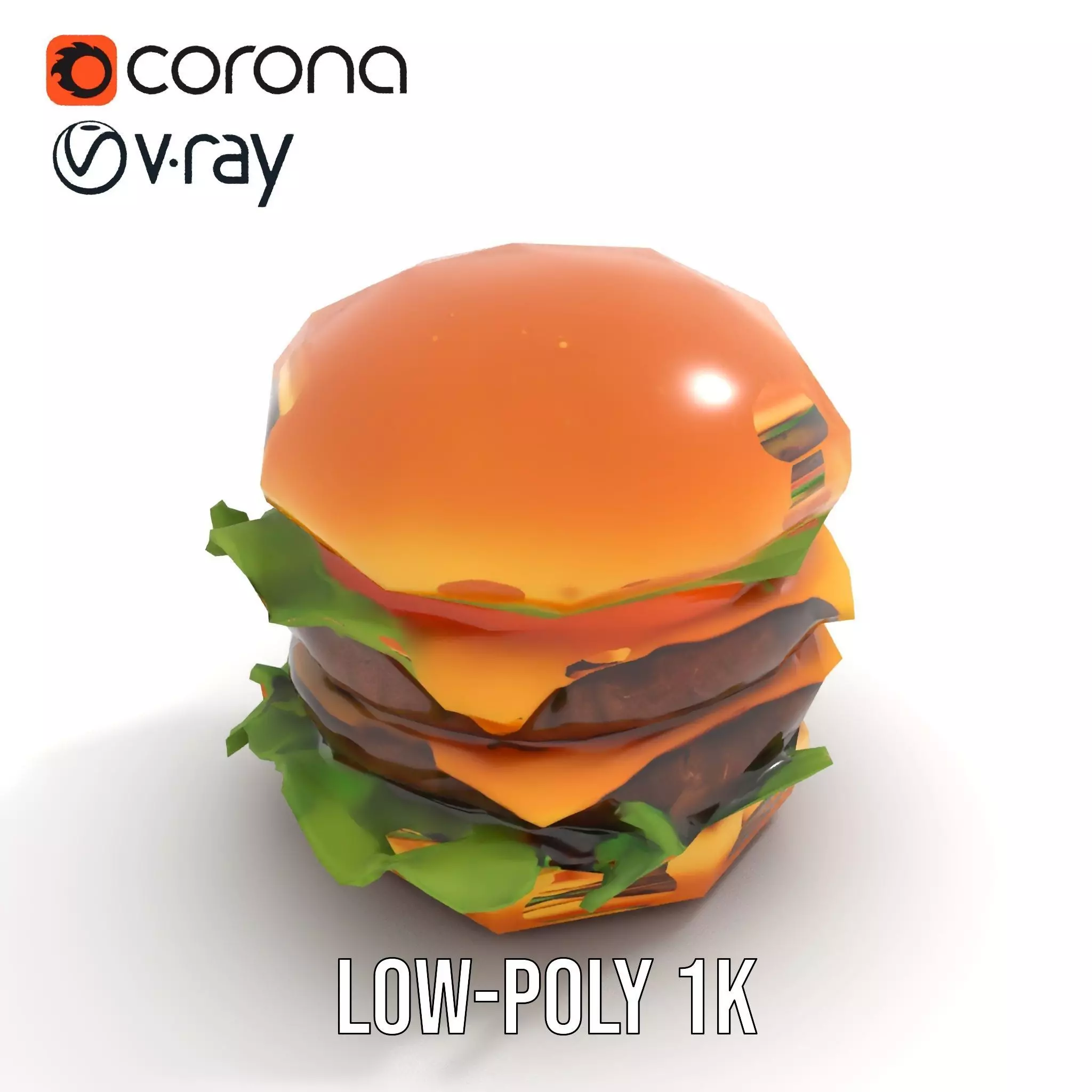 Double Cheeseburger Model Pack Low-poly 3D model_14