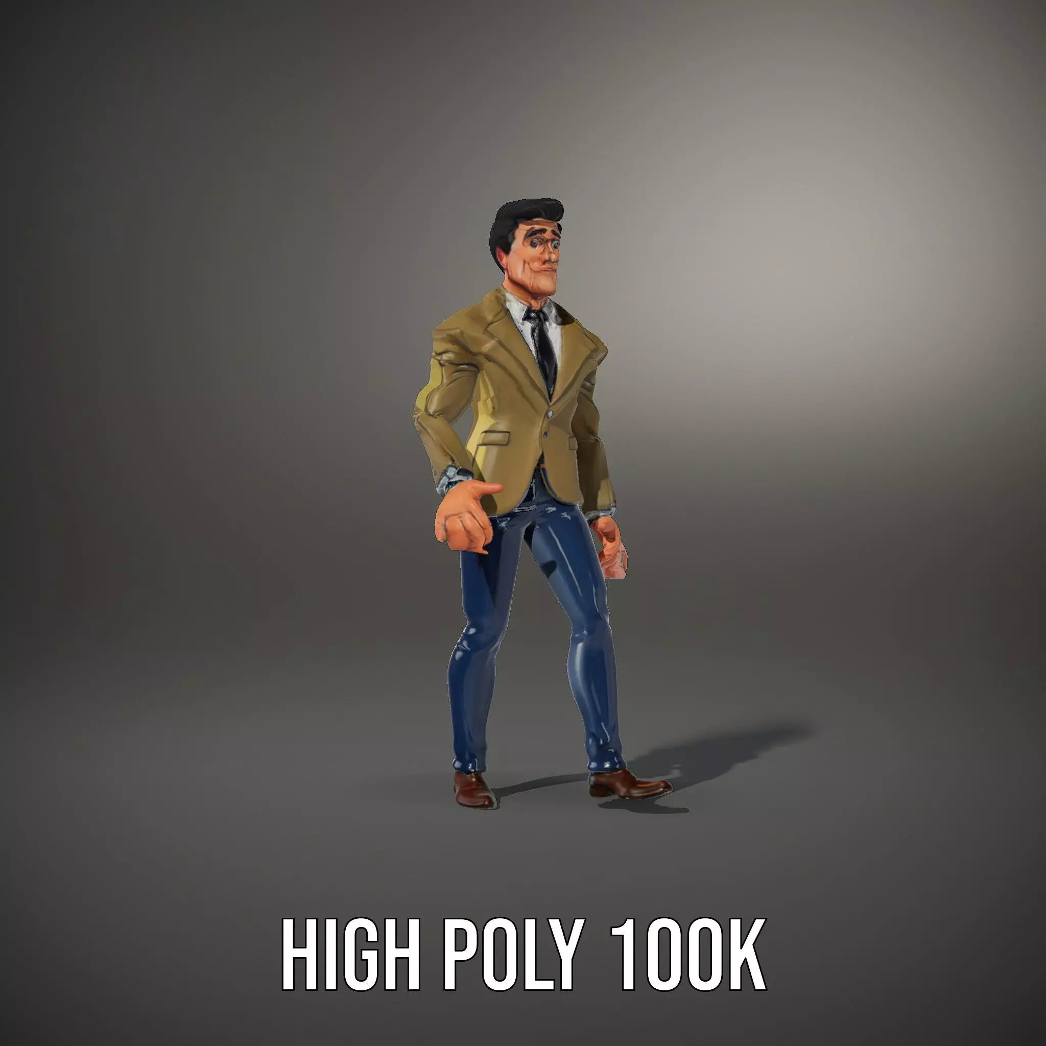 Stylish Businessman Character Model Pack Low-poly 3D model_17