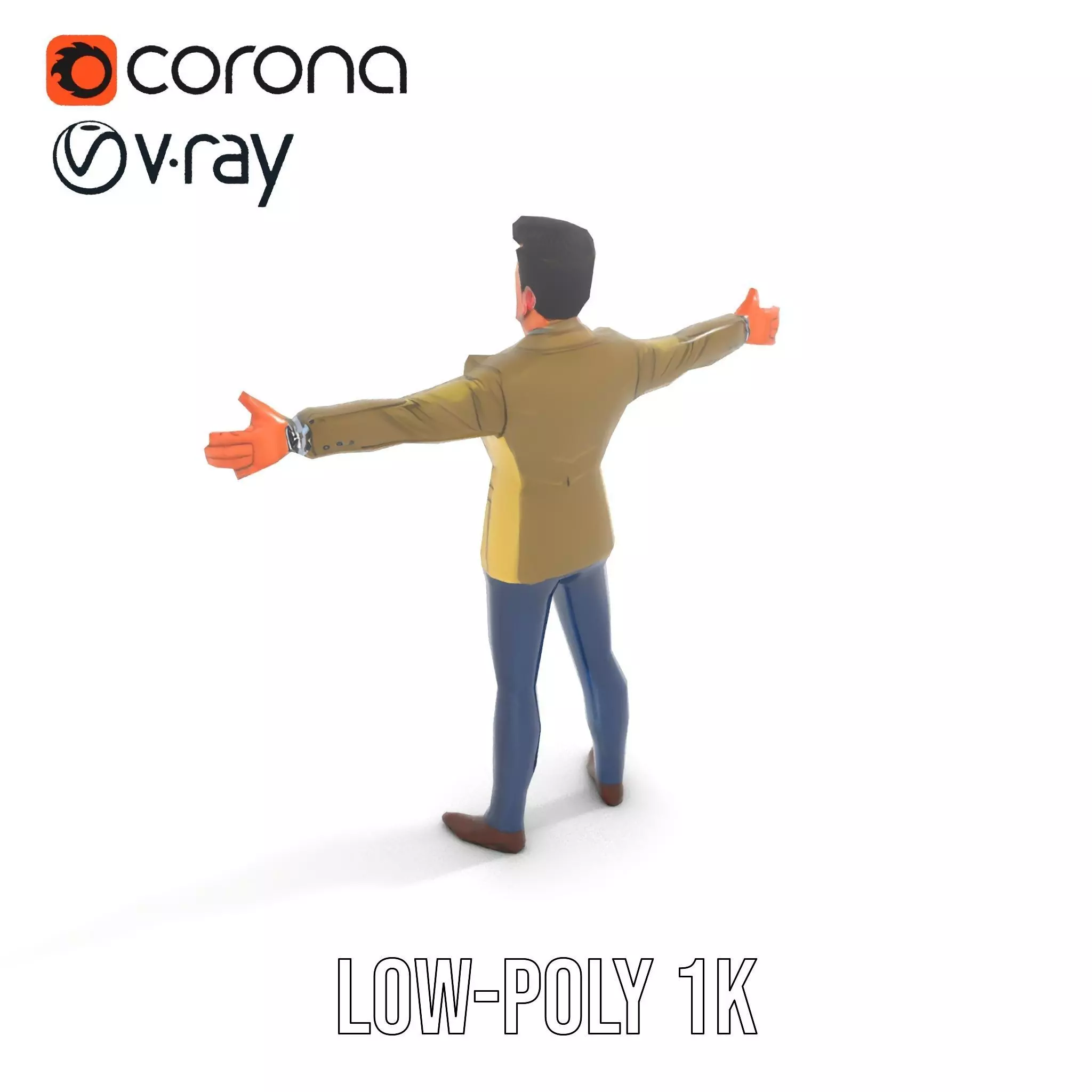 Stylish Businessman Character Model Pack Low-poly 3D model_13