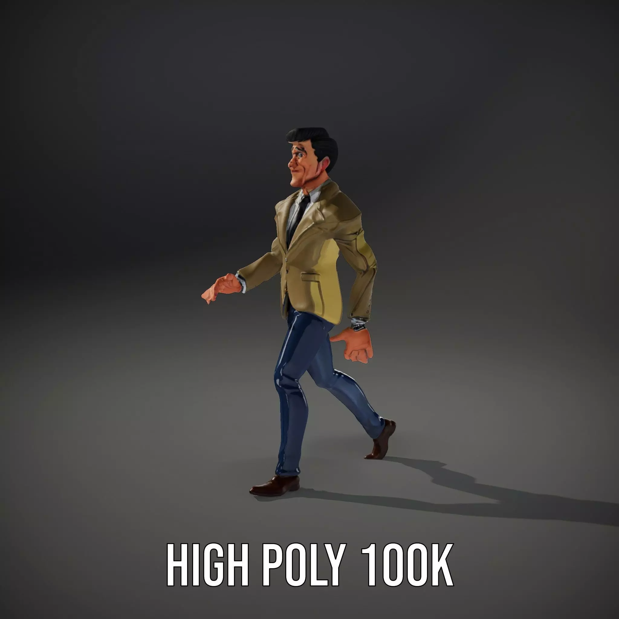 Stylish Businessman Character Model Pack Low-poly 3D model_11