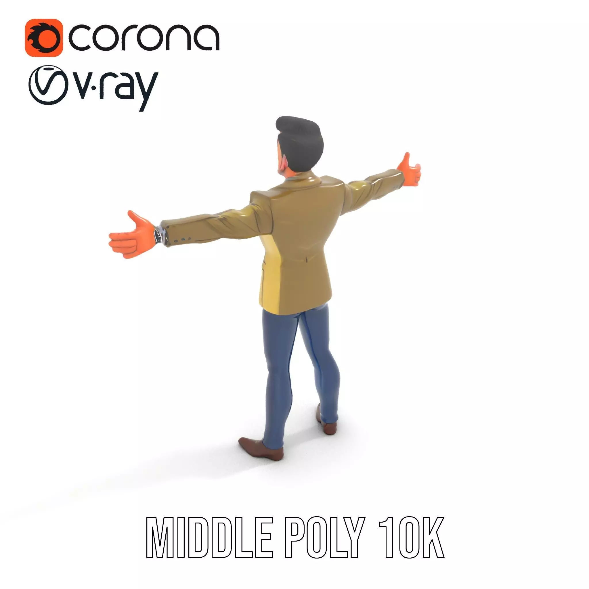 Stylish Businessman Character Model Pack Low-poly 3D model_5