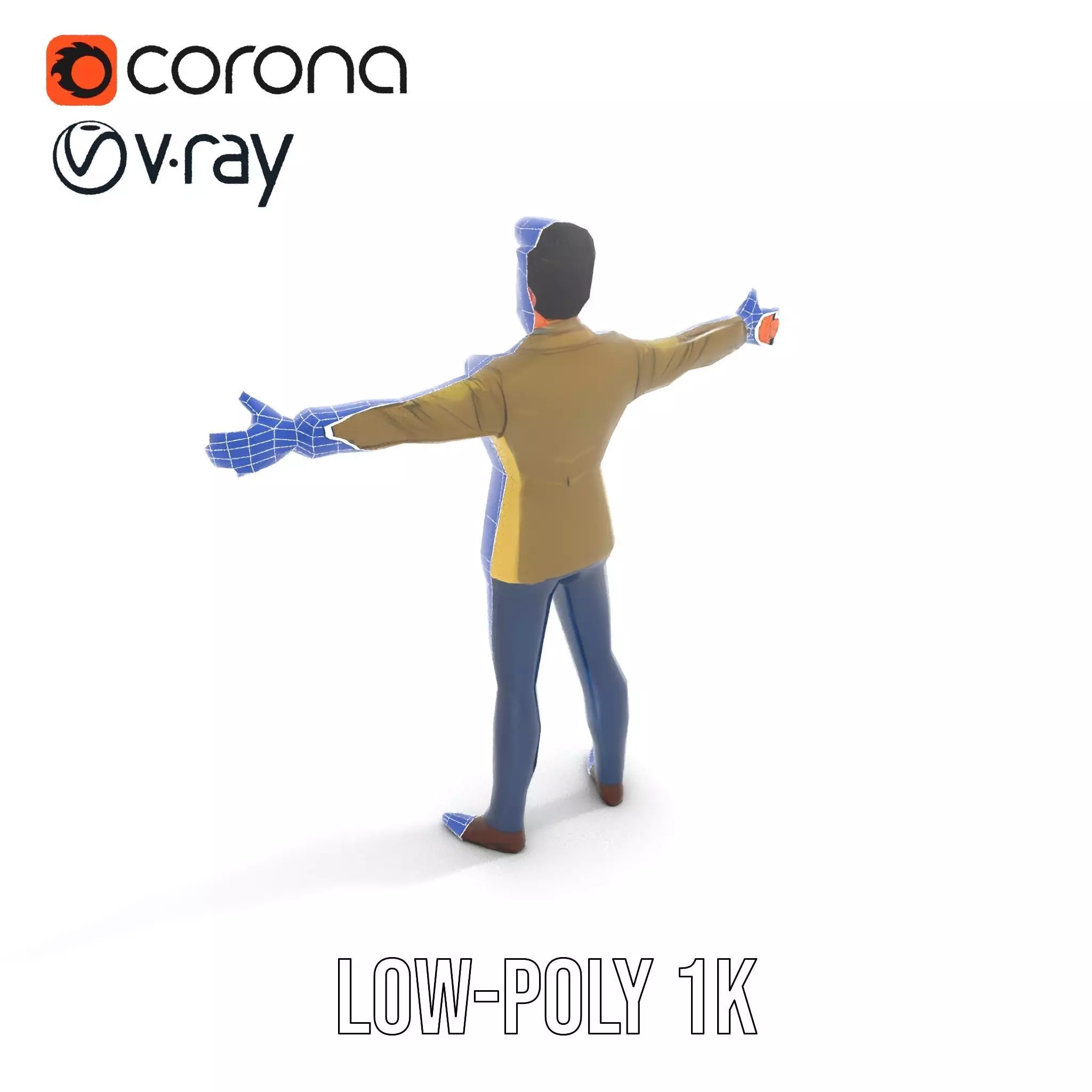 Stylish Businessman Character Model Pack Low-poly 3D model_30