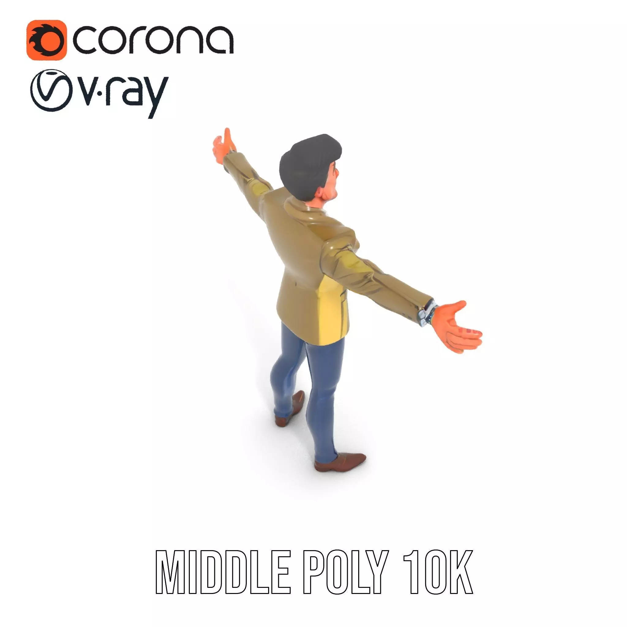 Stylish Businessman Character Model Pack Low-poly 3D model_12