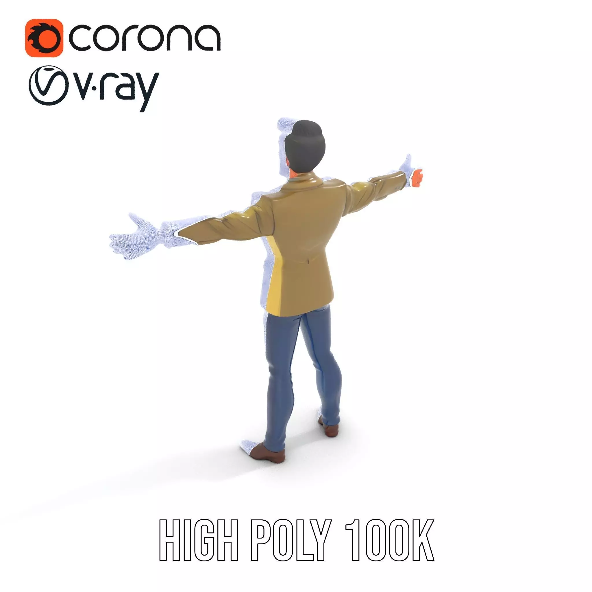 Stylish Businessman Character Model Pack Low-poly 3D model_32