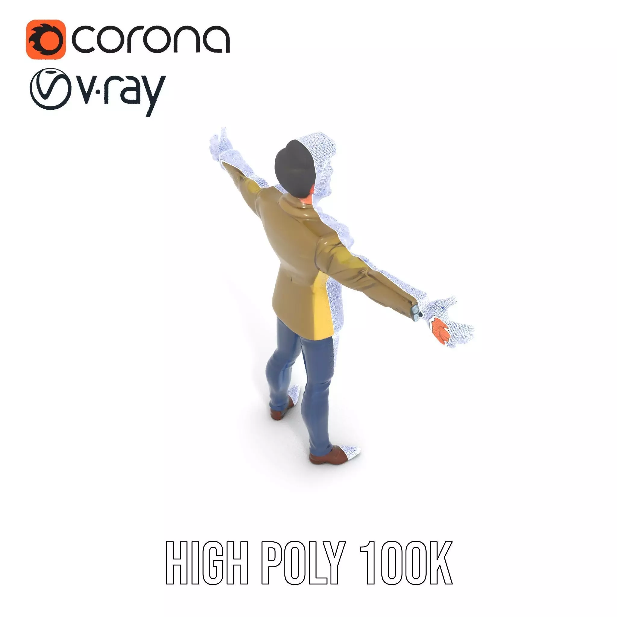 Stylish Businessman Character Model Pack Low-poly 3D model_31