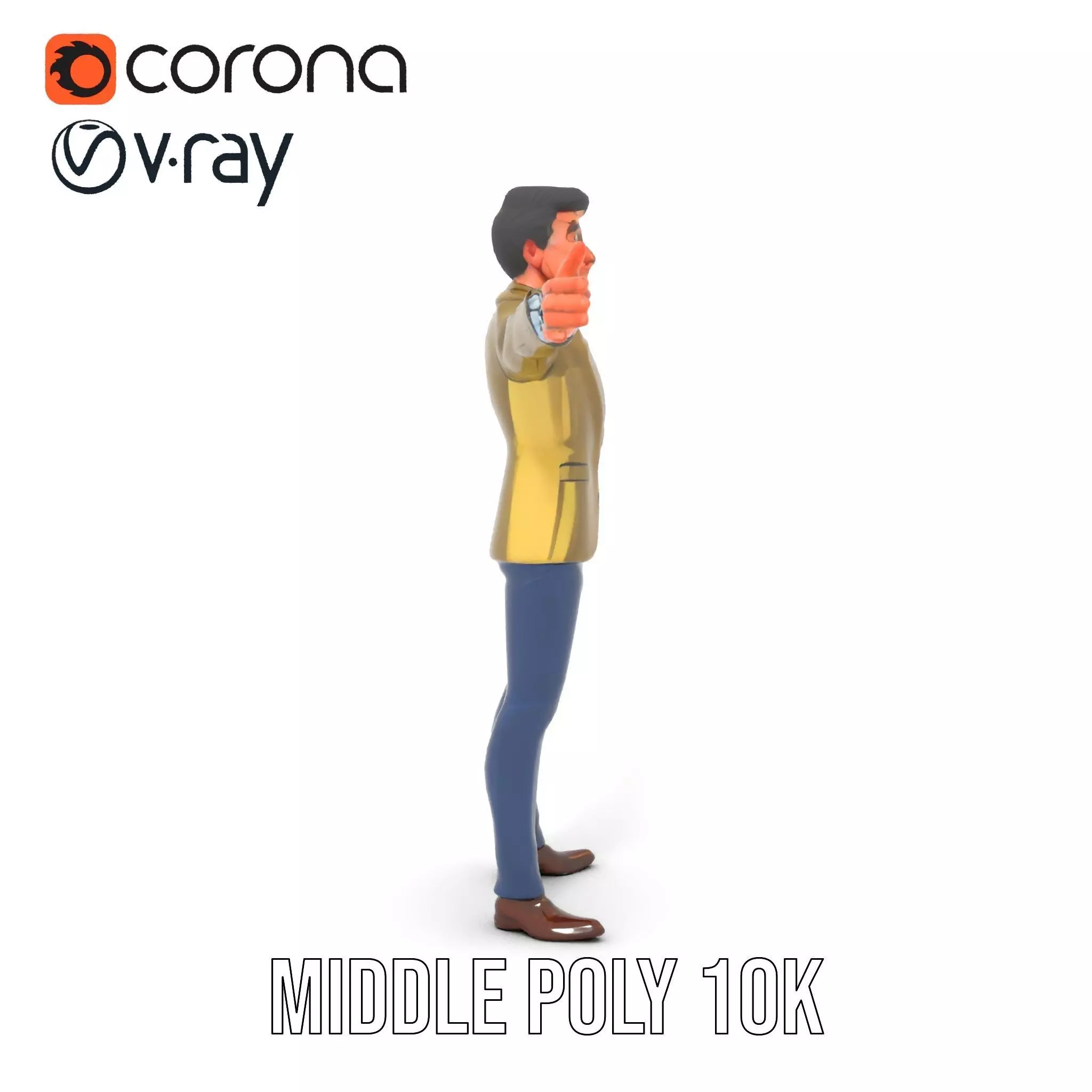 Stylish Businessman Character Model Pack Low-poly 3D model_26