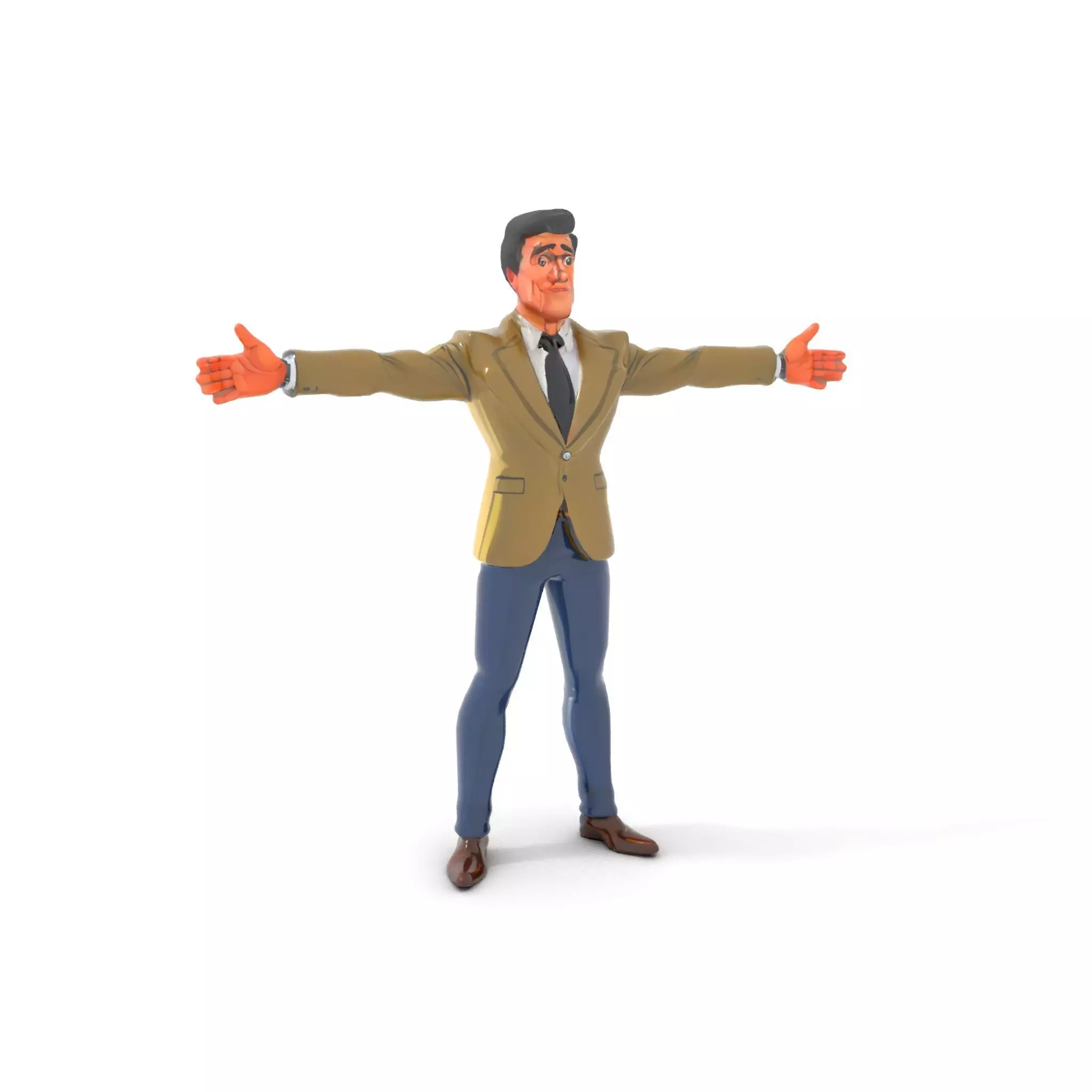 Stylish Businessman Character Model Pack Low-poly 3D model_6
