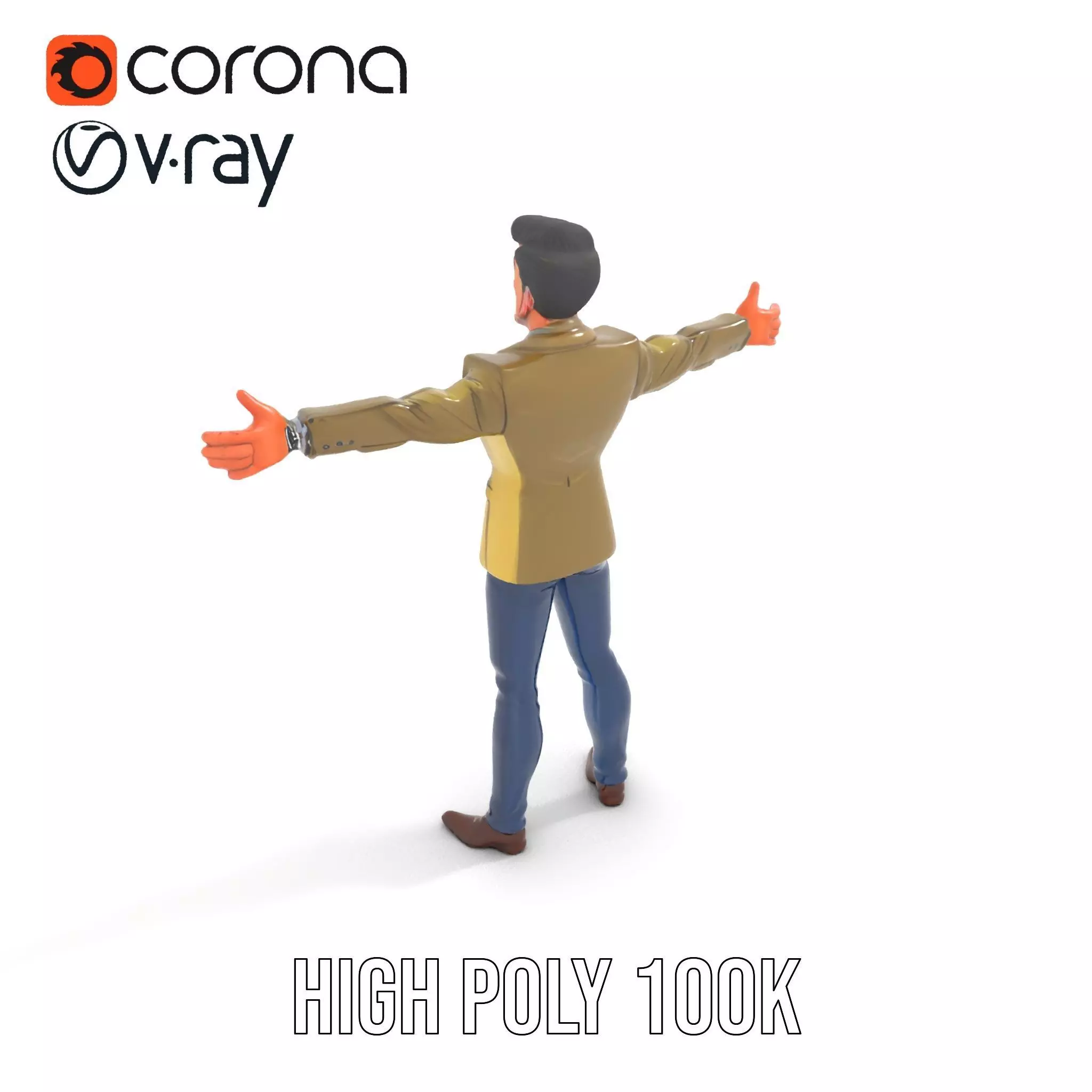 Stylish Businessman Character Model Pack Low-poly 3D model_14