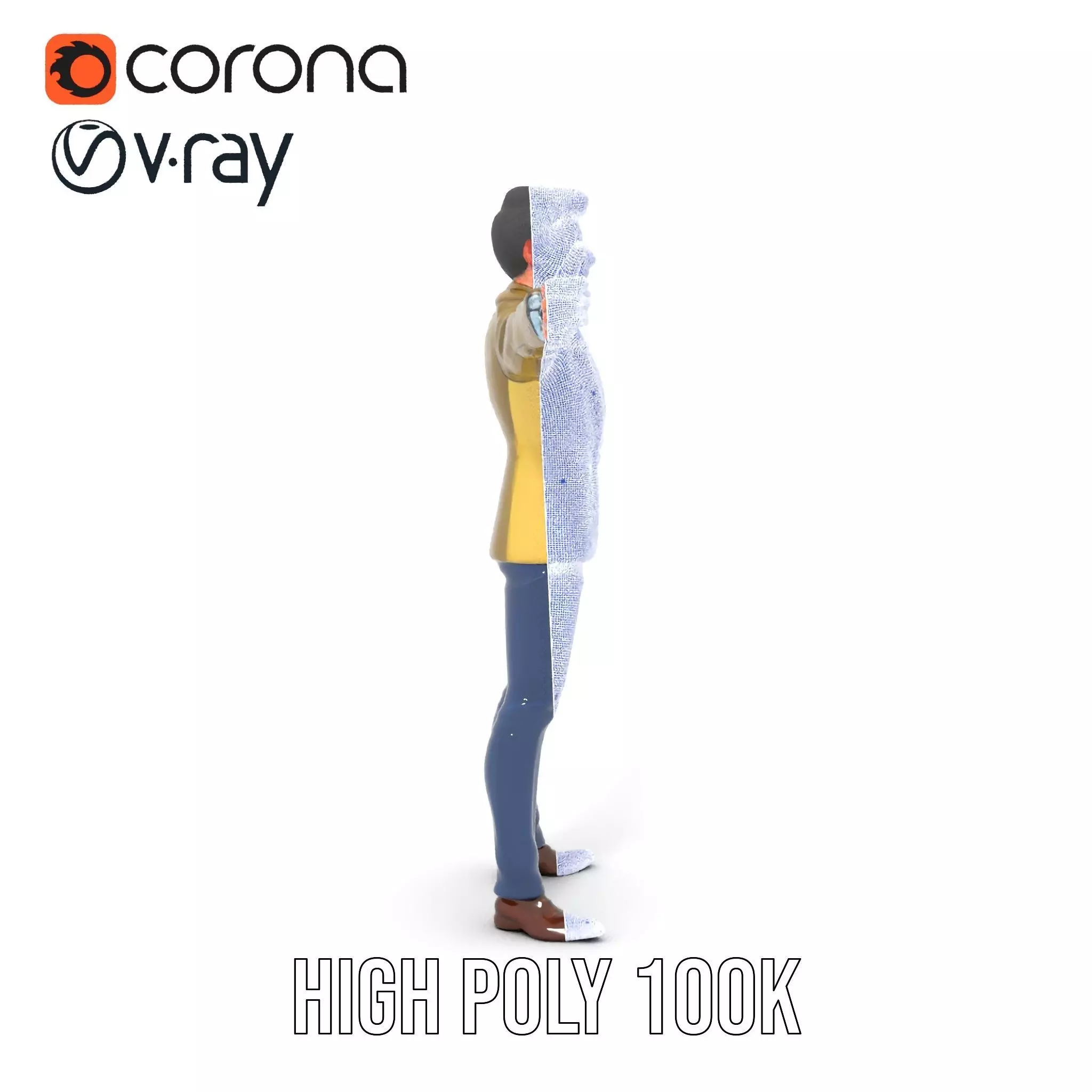 Stylish Businessman Character Model Pack Low-poly 3D model_34