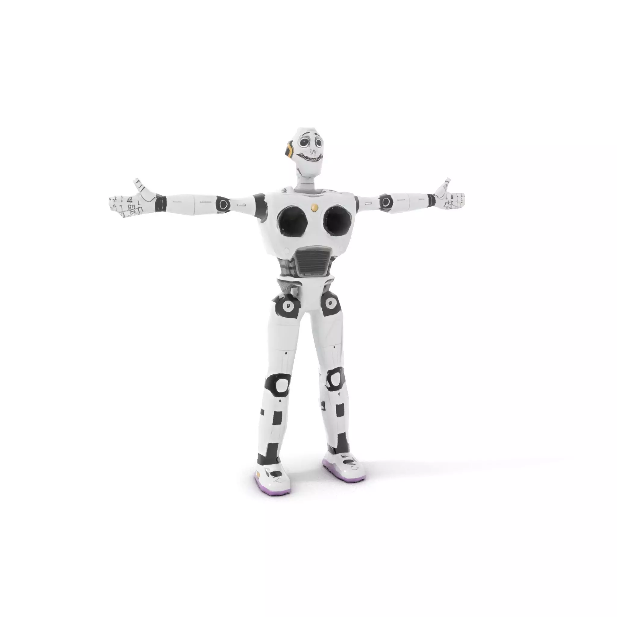 Friendly Robot Model Pack with Articulated Limbs Low-poly 3D model_7