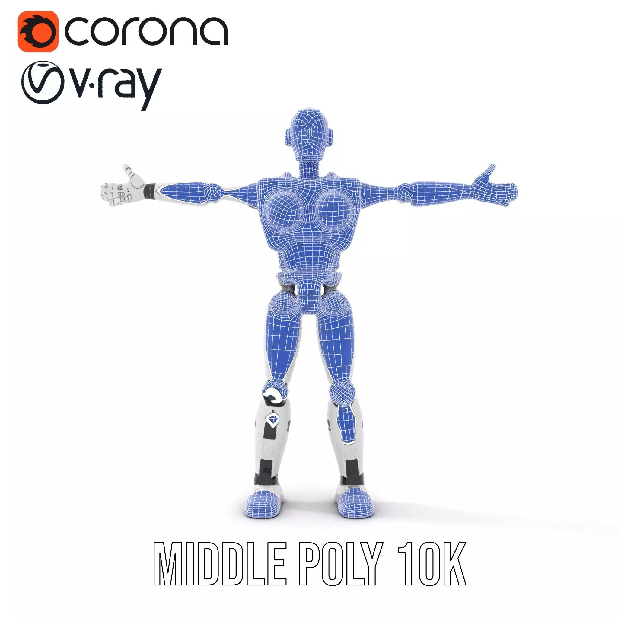 Friendly Robot Model Pack with Articulated Limbs Low-poly 3D model_18