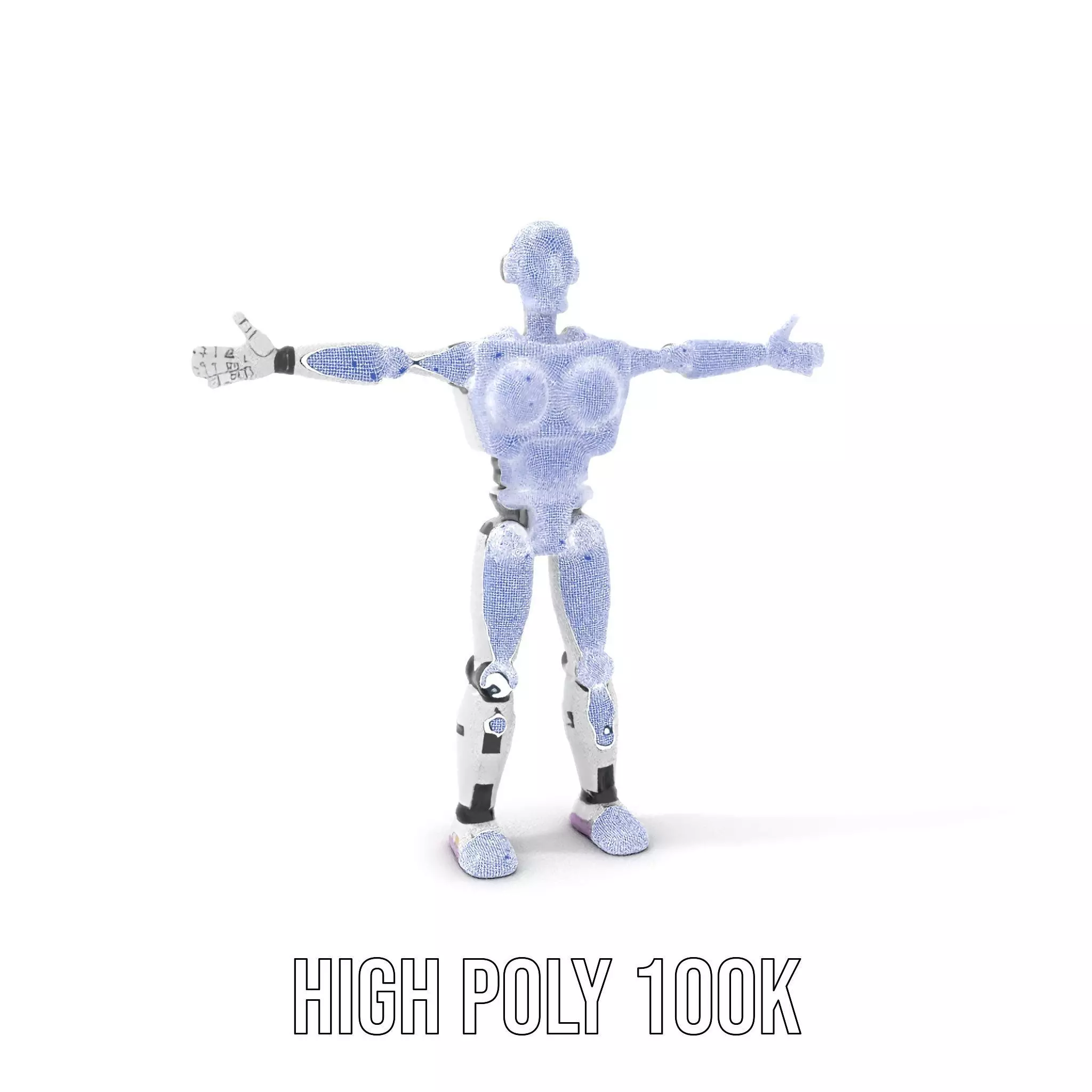Friendly Robot Model Pack with Articulated Limbs Low-poly 3D model_4