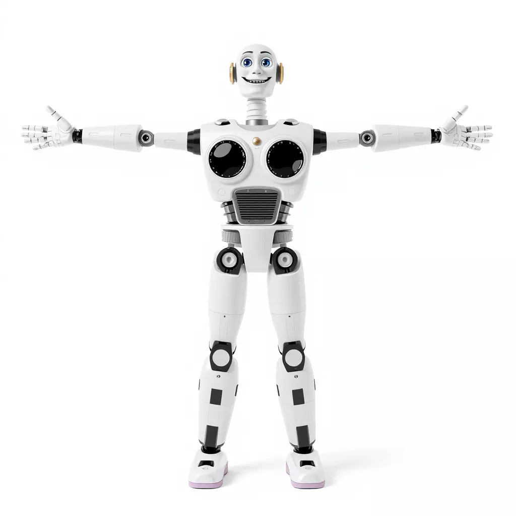 Friendly Robot Model Pack with Articulated Limbs Low-poly 3D model_2
