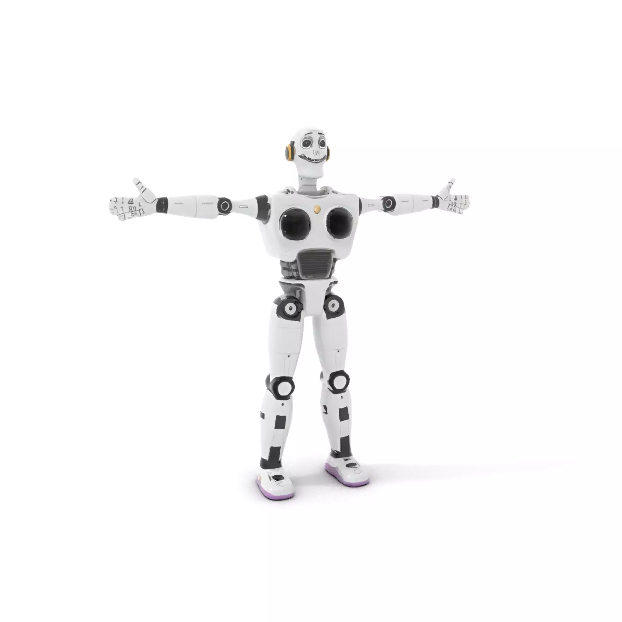 Friendly Robot Model Pack with Articulated Limbs Low-poly 3D model_21