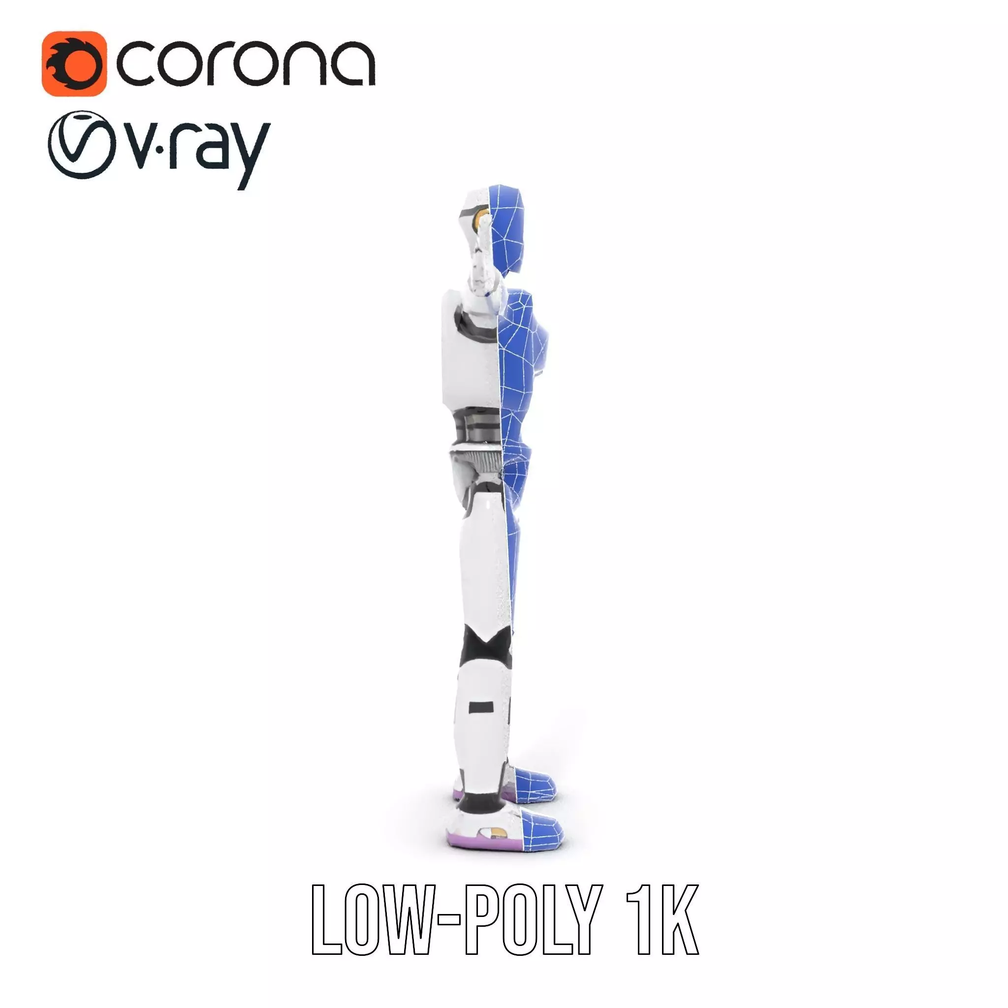 Friendly Robot Model Pack with Articulated Limbs Low-poly 3D model_30