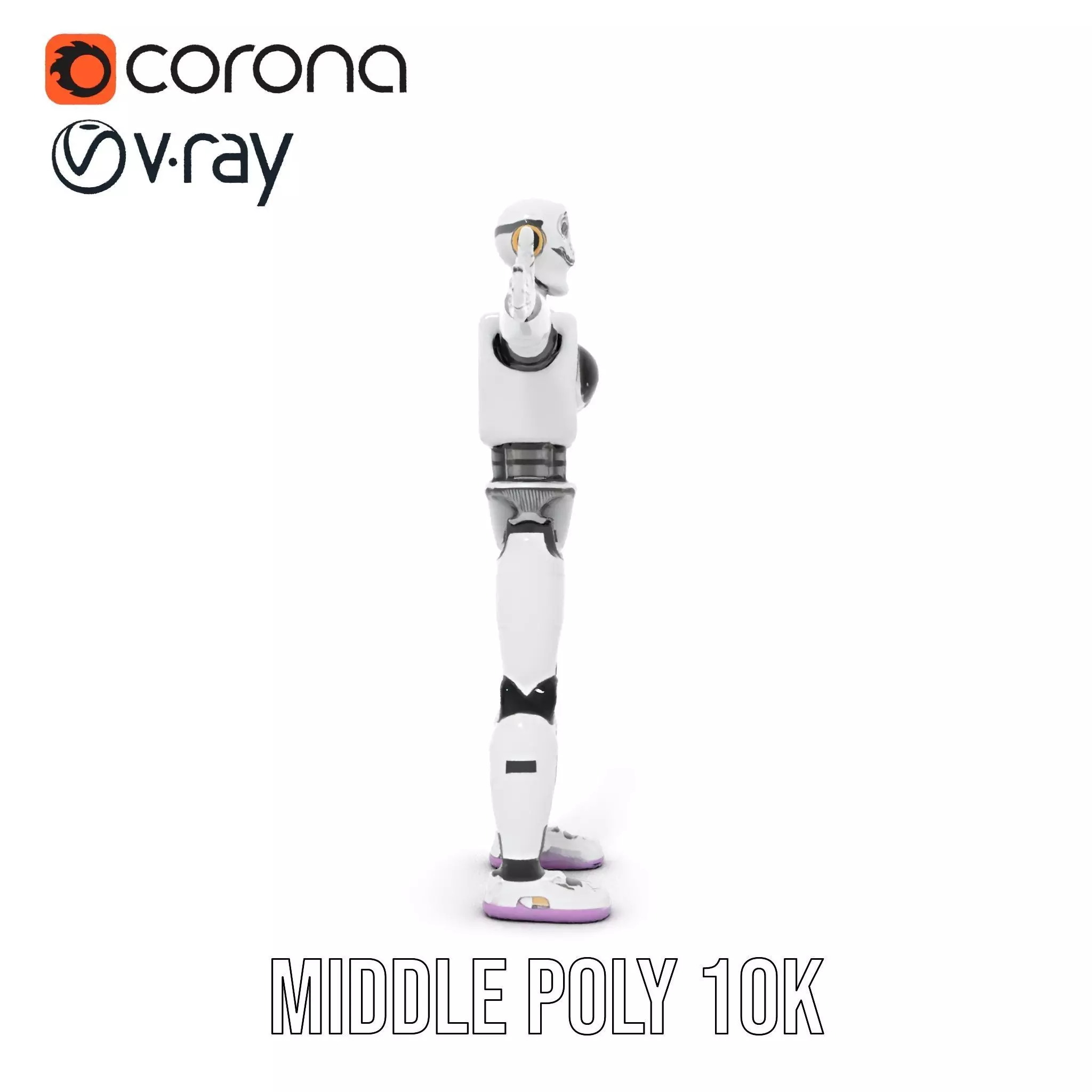 Friendly Robot Model Pack with Articulated Limbs Low-poly 3D model_29