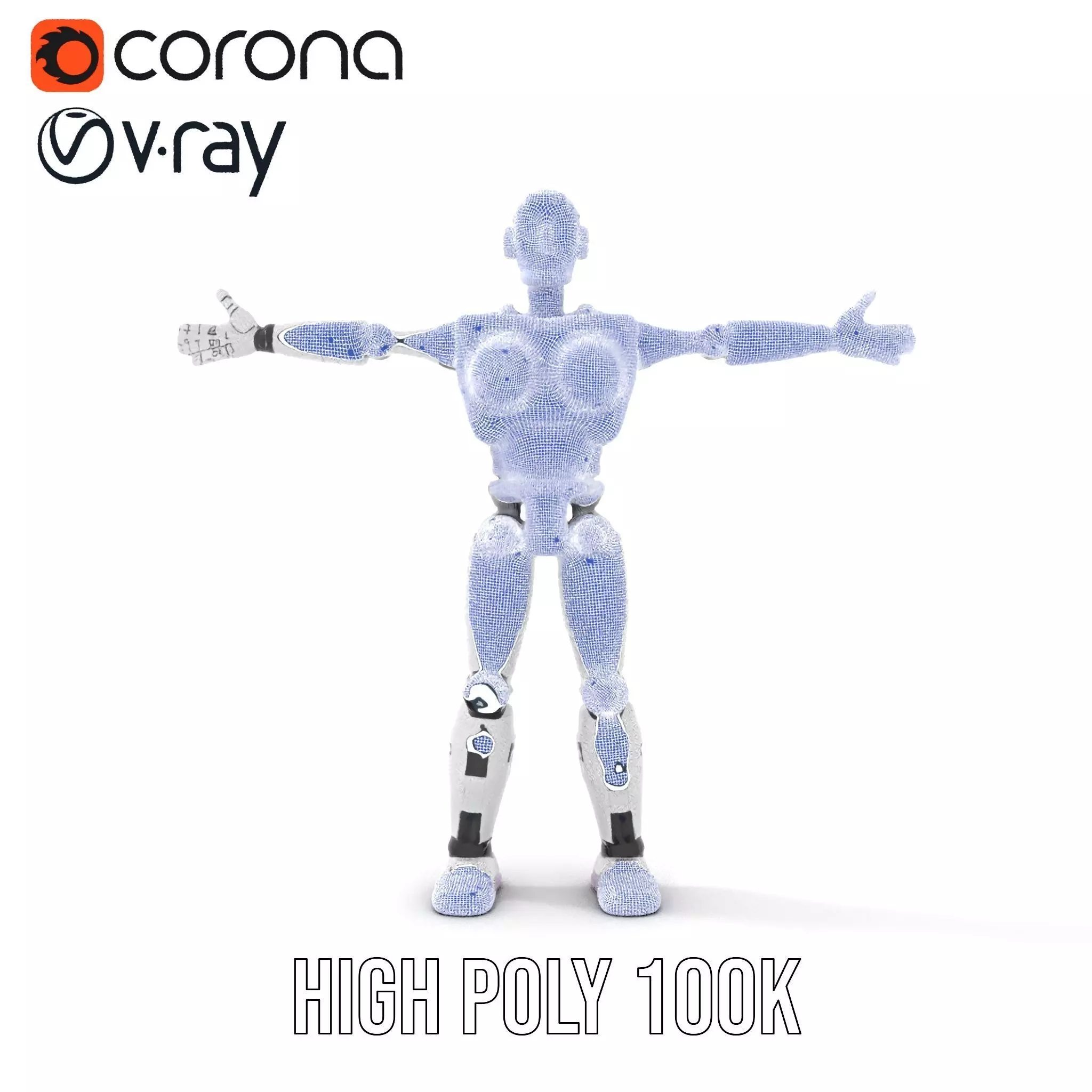 Friendly Robot Model Pack with Articulated Limbs Low-poly 3D model_31